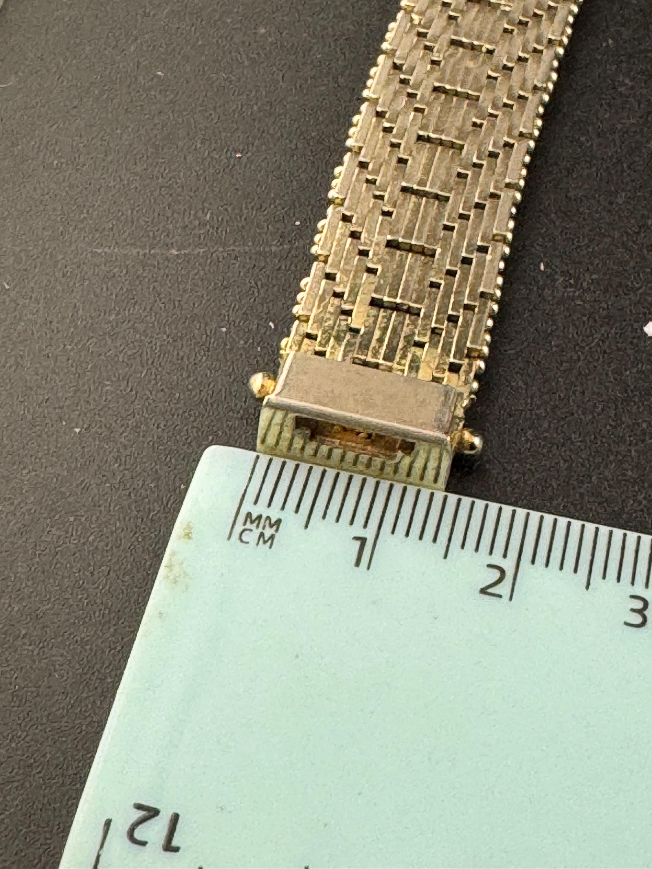 1970s Italian woven mesh gold plated textured flat bracelet