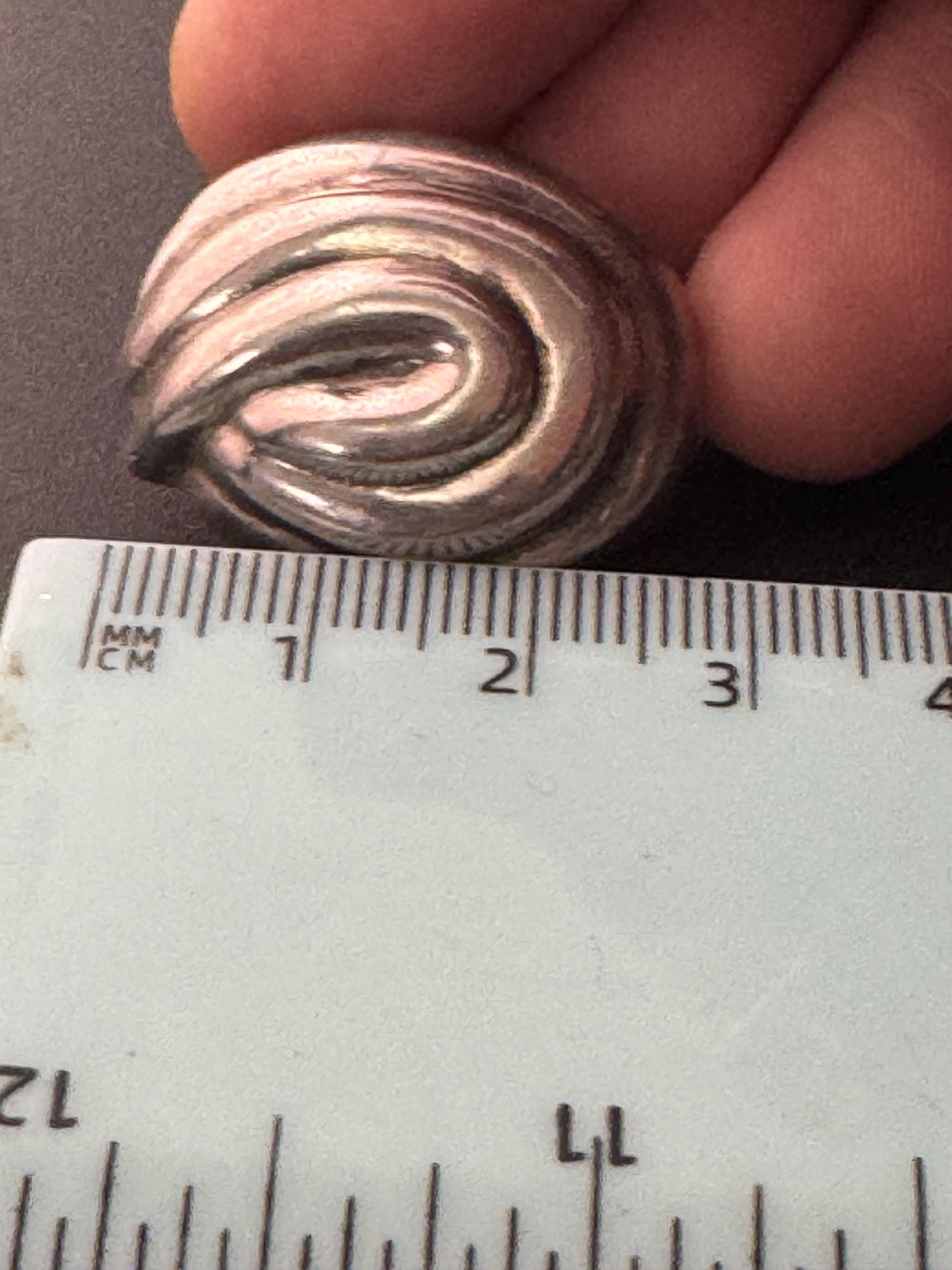 Large 925 sterling silver oversized modernist stud earrings for pierced ears, hollow