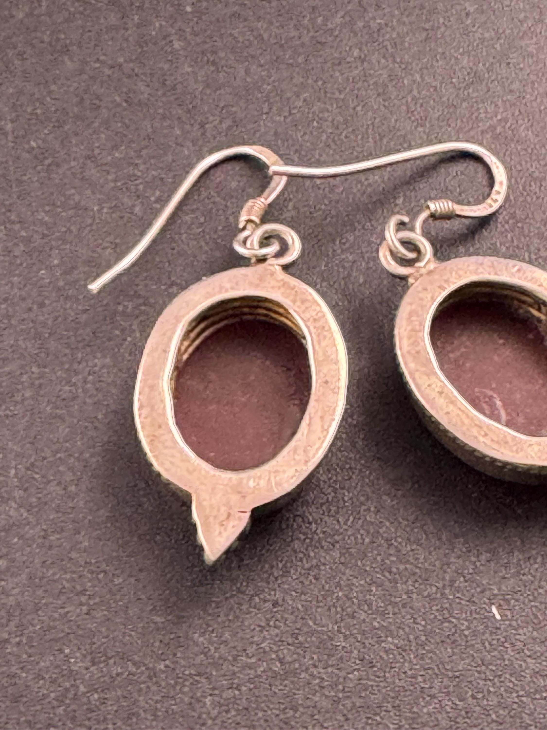 Natural carnelian gemstone 925 silver drop earrings for pierced ears