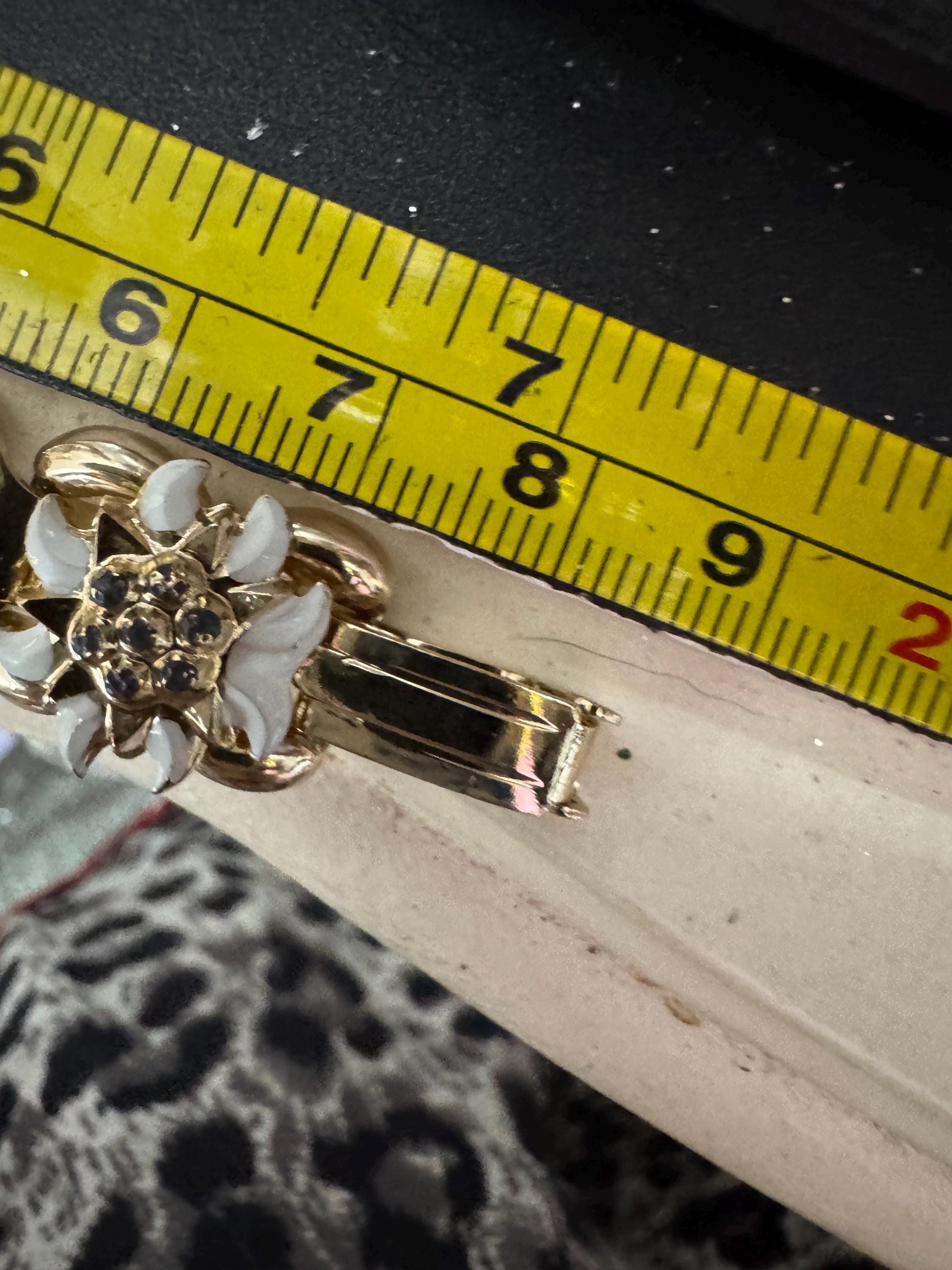 Vintage eidelweiss Eloxal necklace and bracelet set, aluminium gold tone jewellery set