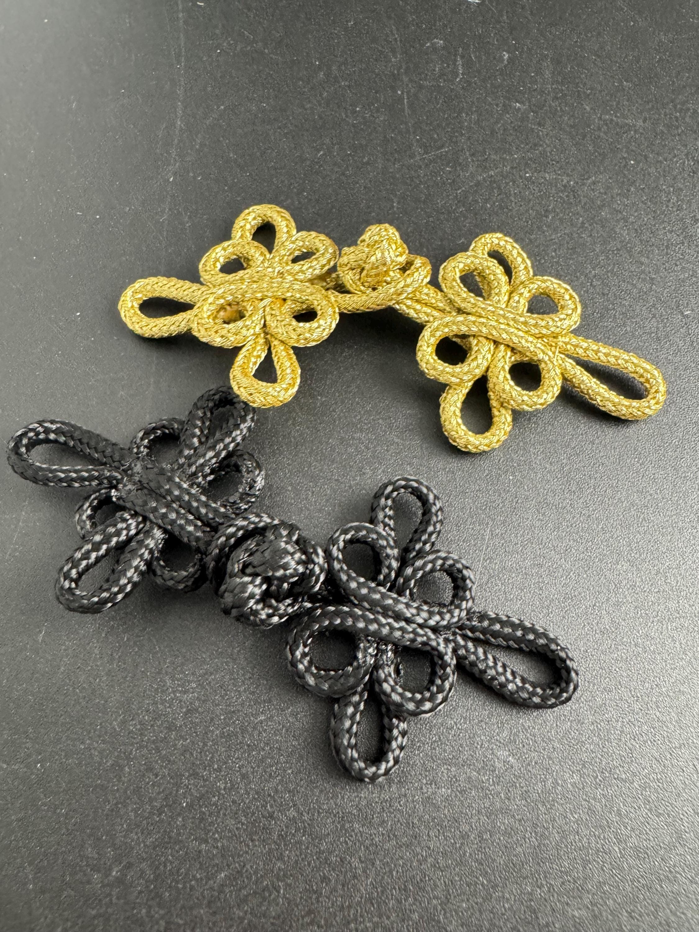1 x Chinese knot buttons, frog closures,  cheongsam fasteners,  gold