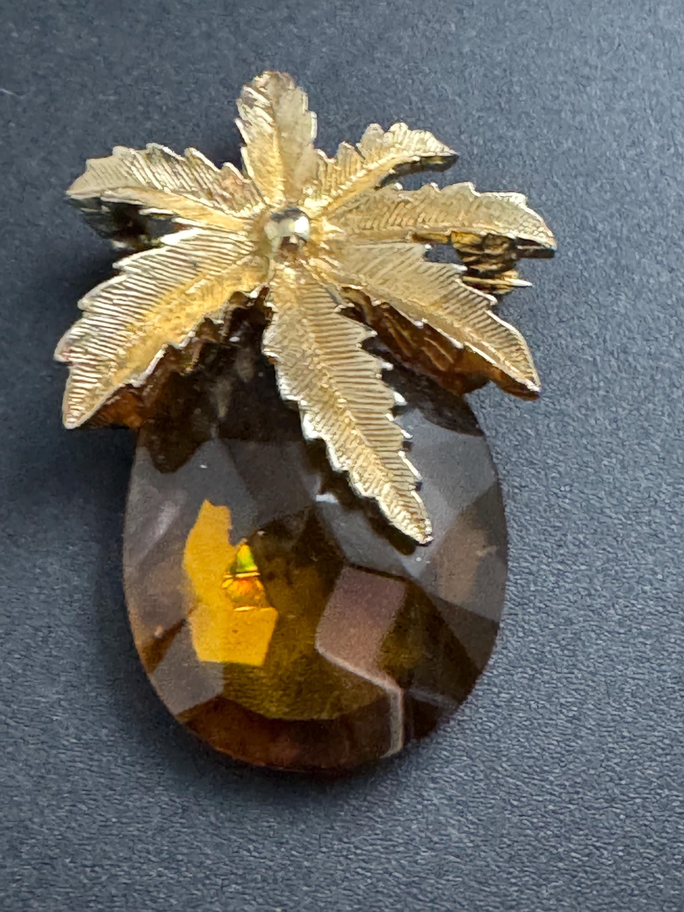 Vintage 1960s Sarah Coventry combination pineapple brooch pendant