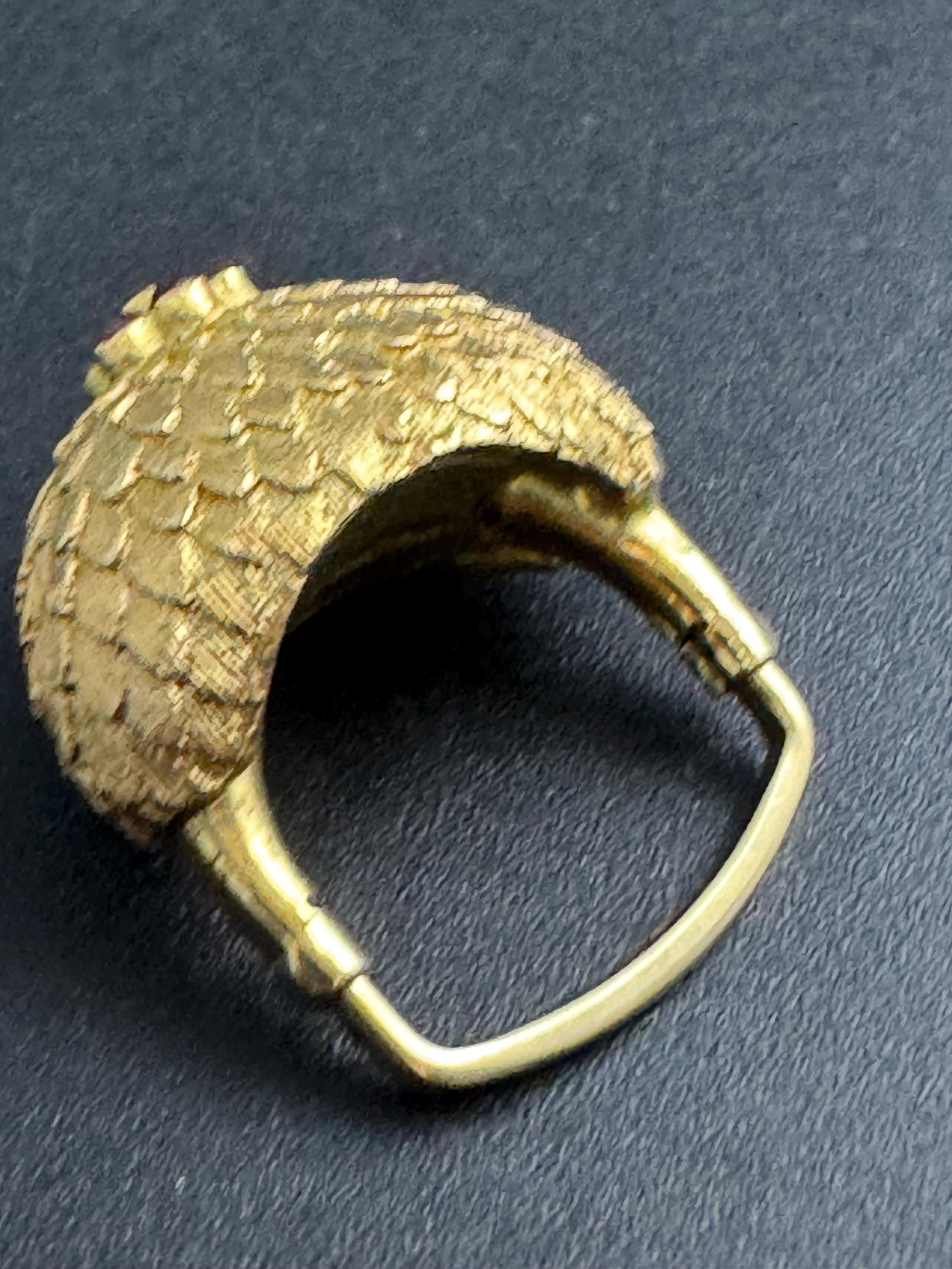 Signed VENDOME Gold and Ruby rhinestone dress ring