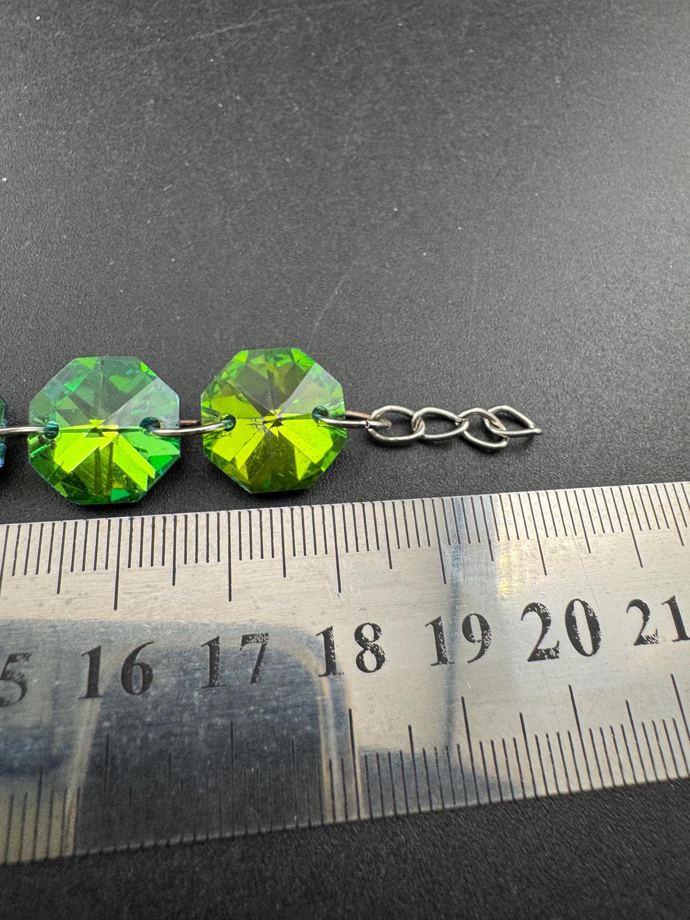 Retro Bright lime green Rivoli Crystal diamanté tennis bracelet