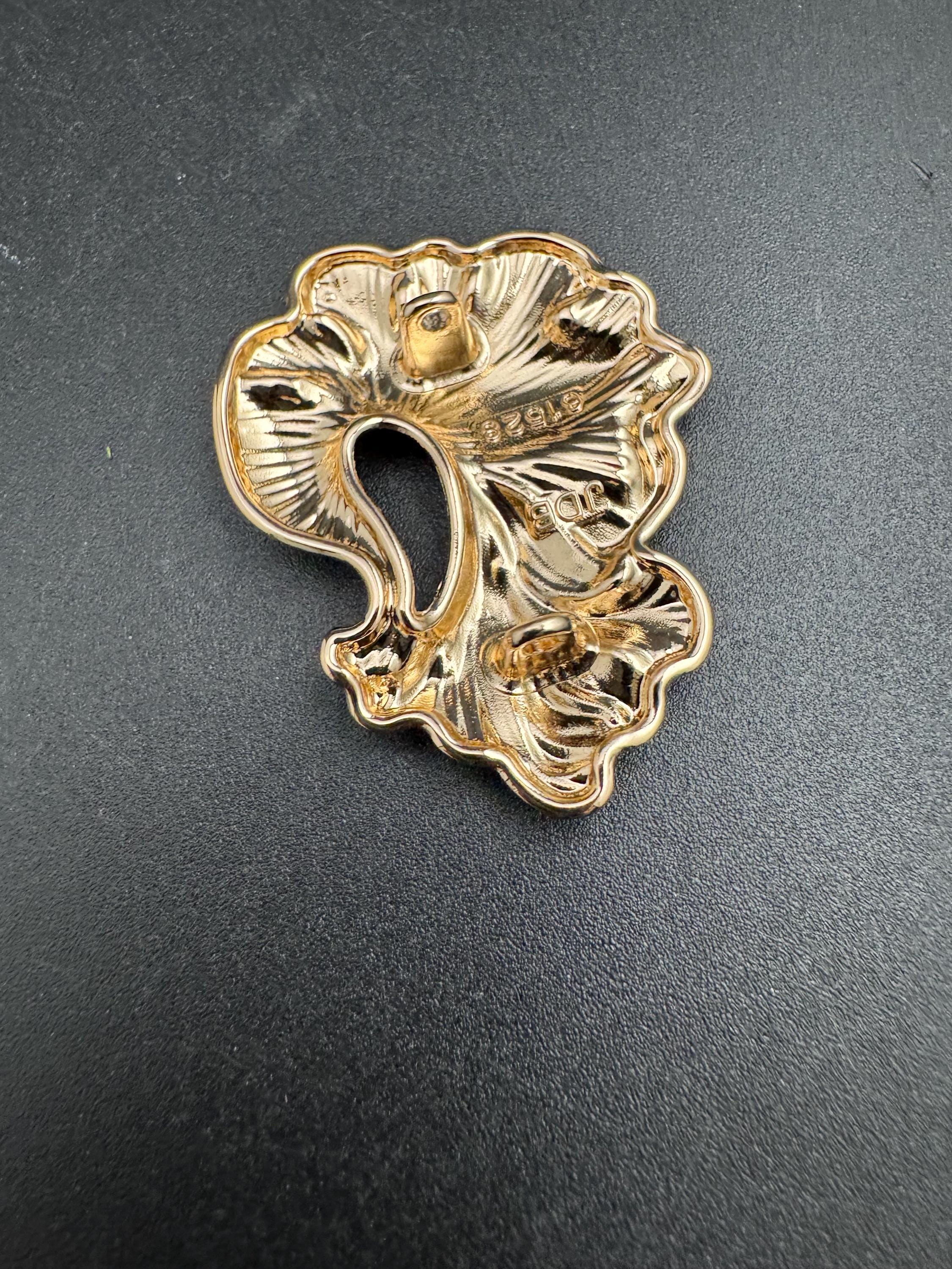 Oversized gold feature button 44mm, one piece double shank