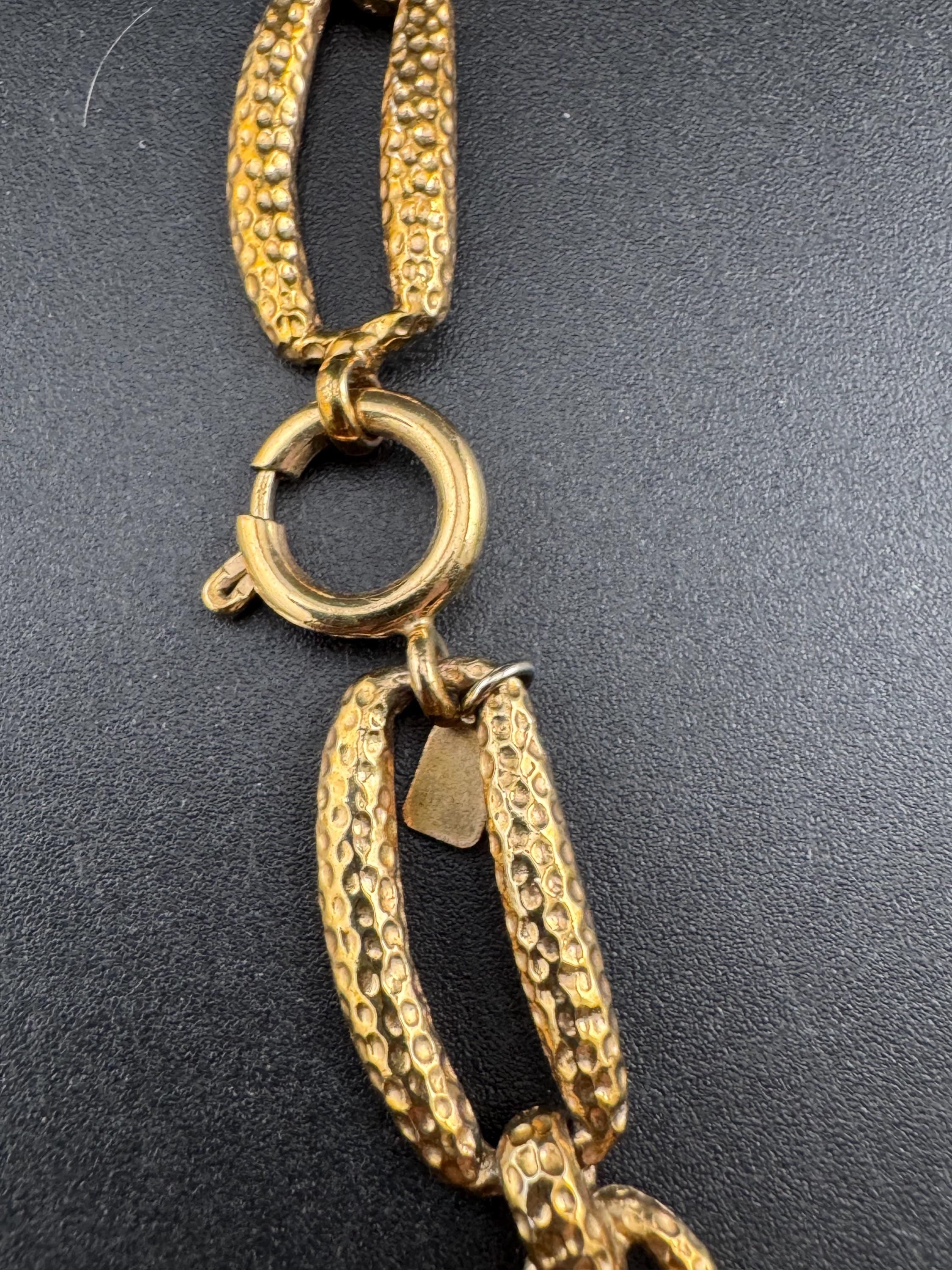 Signed CIRO antique gold tone collar chain necklace