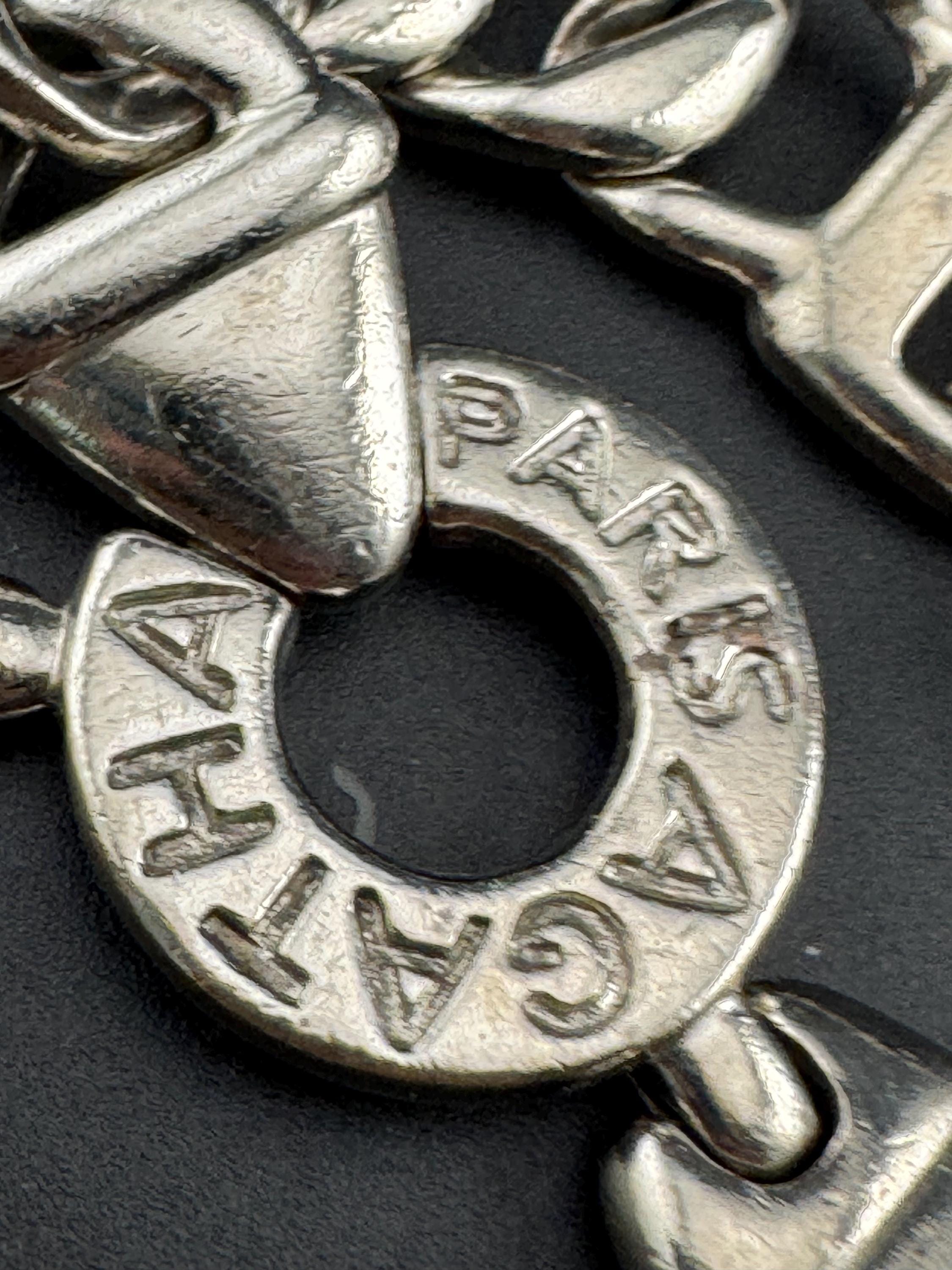 Vintage signed AGATHA PARIS chunky silver curb bracelet, French designer