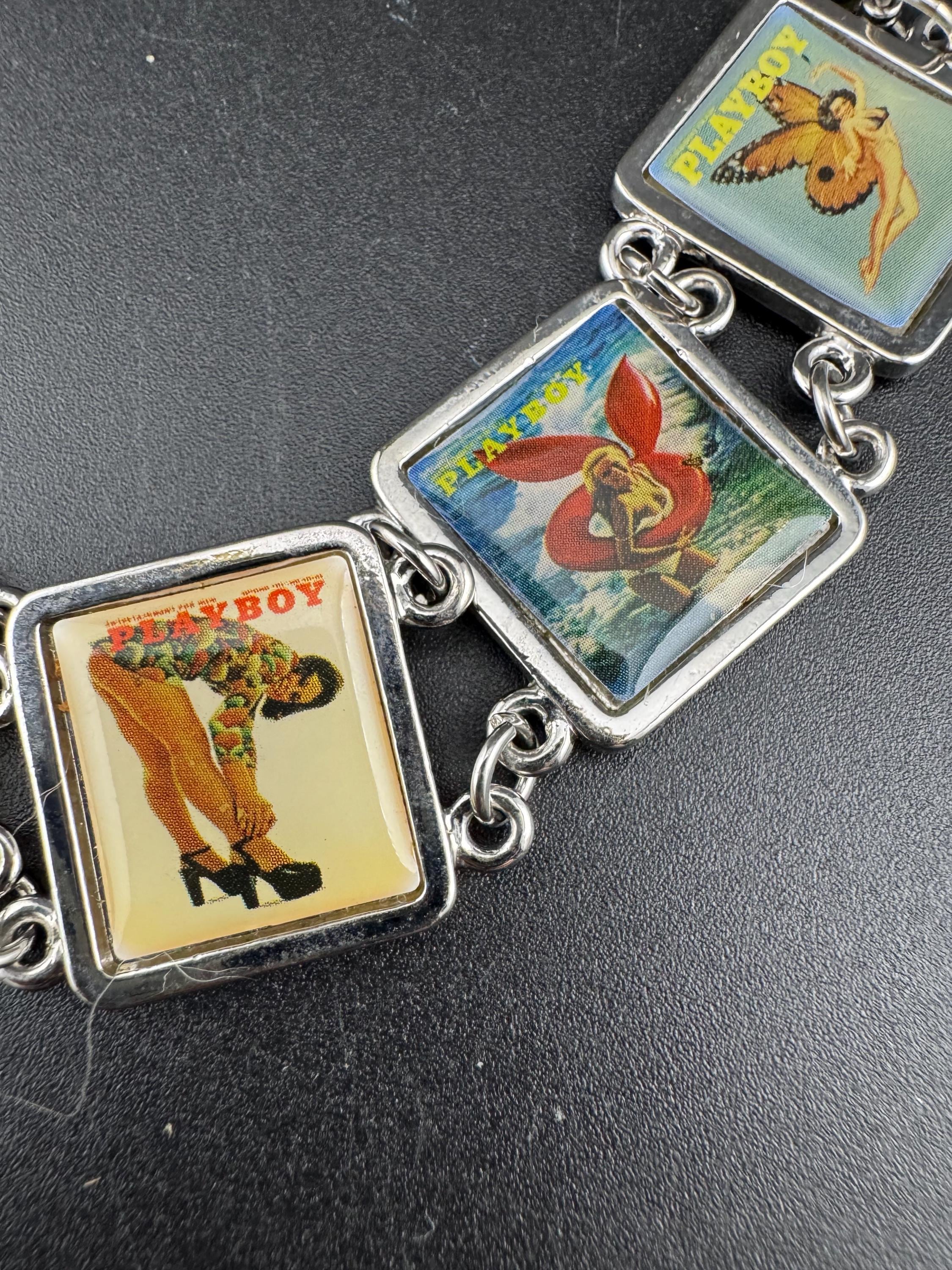 PLAYBOY 50th anniversary panel  bracelet , 2003 pin up girls