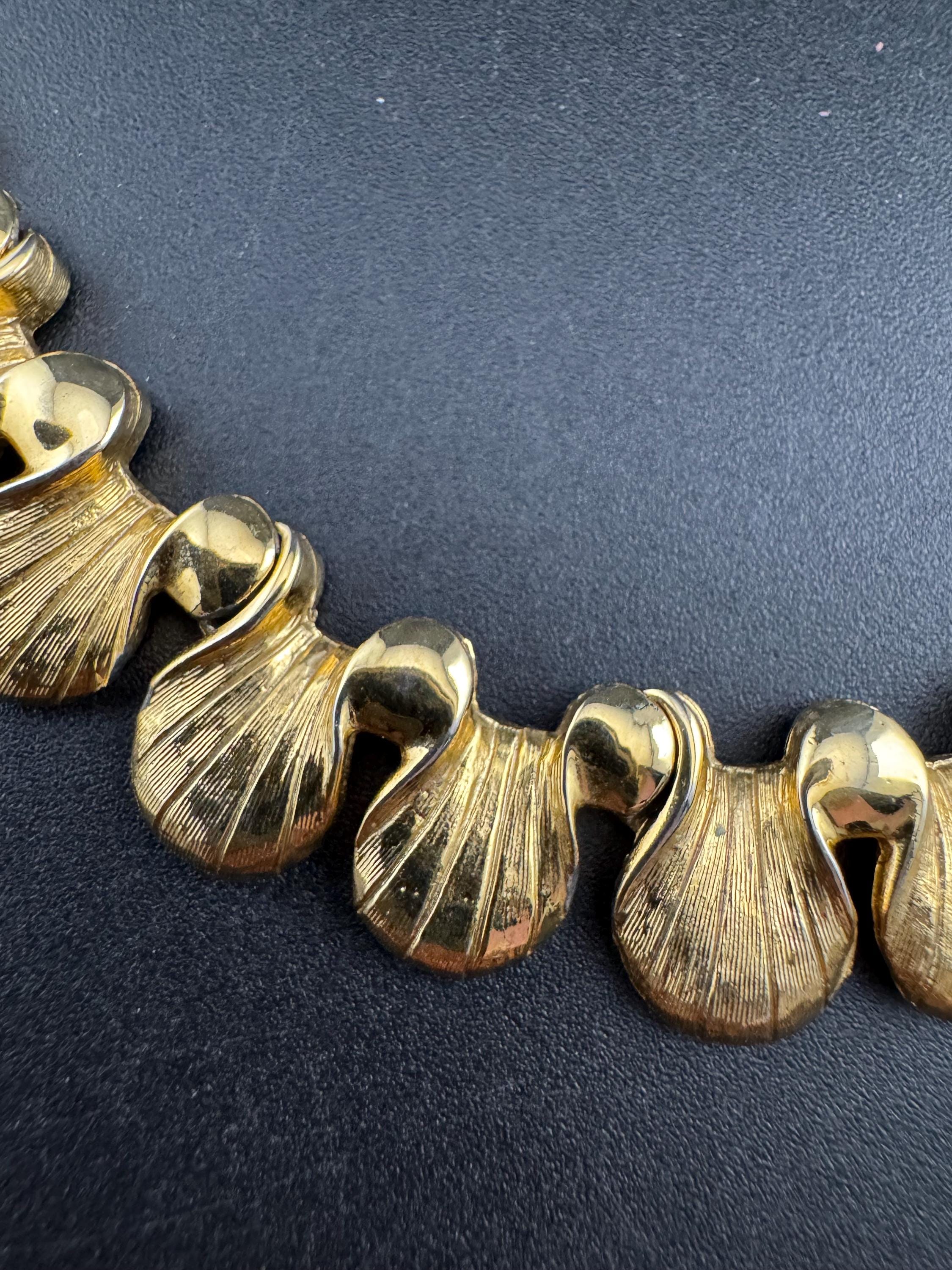 Signed D'Orlan gold tone choker necklace , statement jewellery 80s