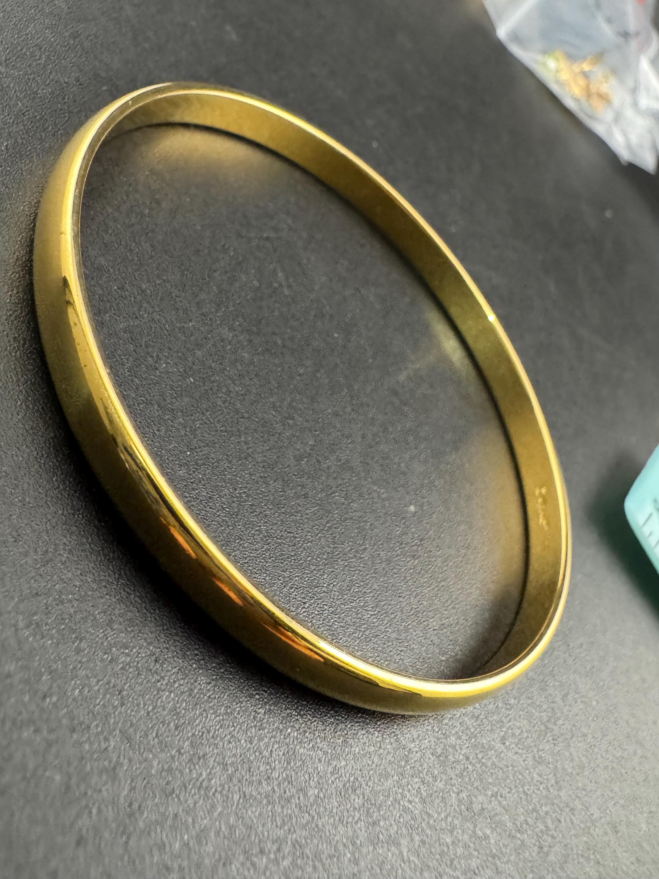 Vintage MONET gold bangle, signed slim bracelet 8mm fixed