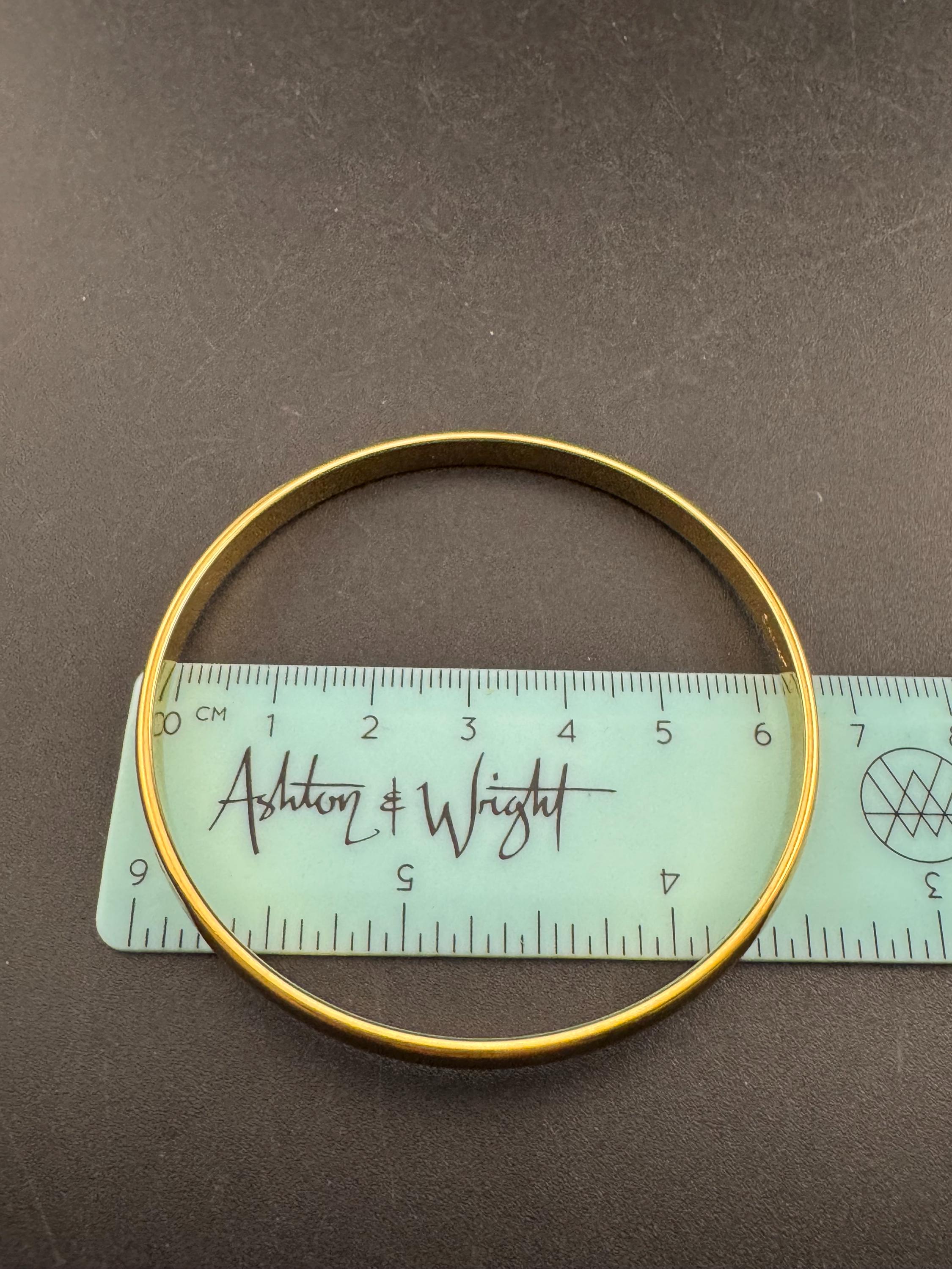 Vintage MONET gold bangle, signed slim bracelet 8mm fixed