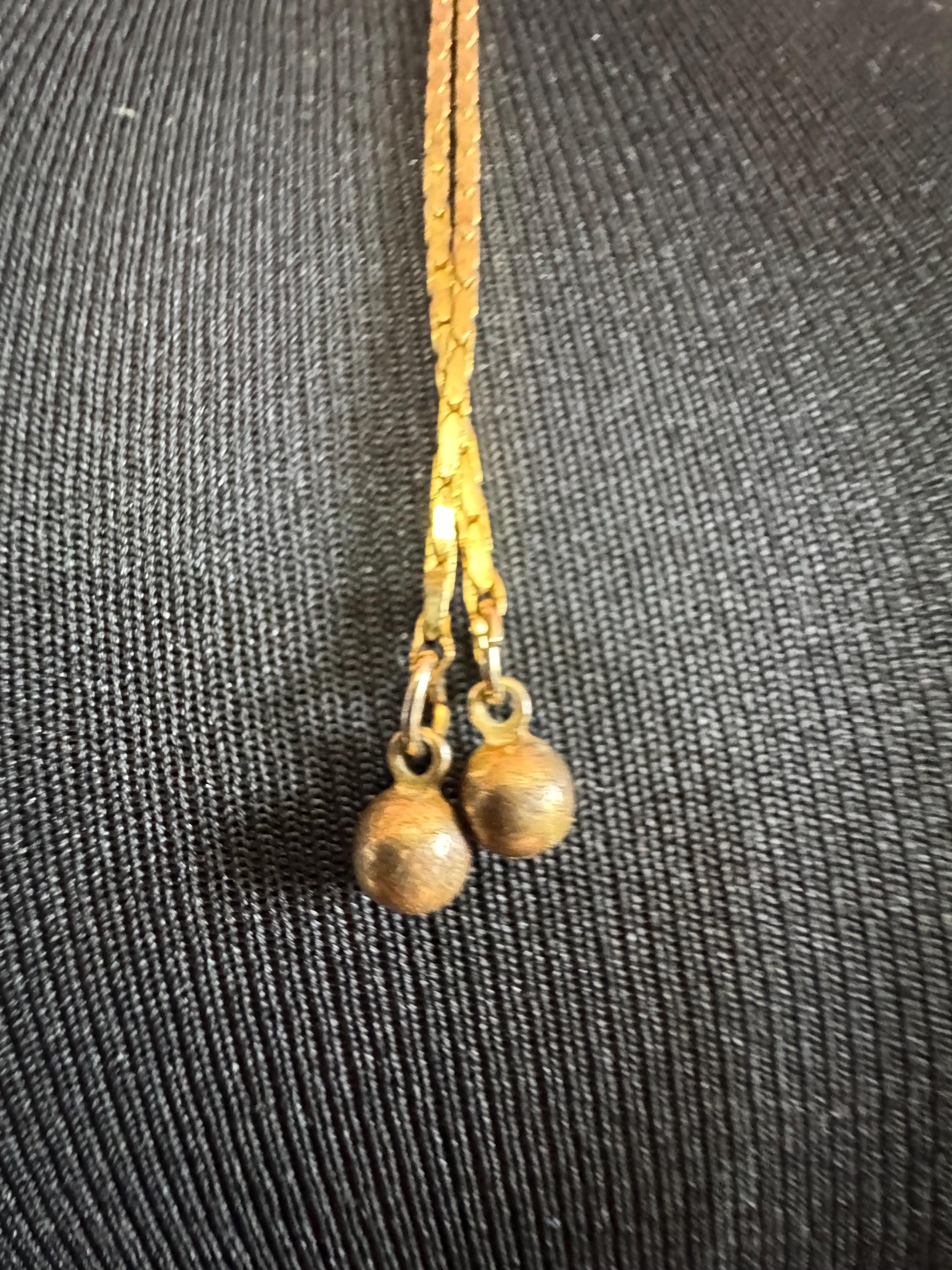 Vintage flower crystal slider bolo necklace, with pat no , gold plated