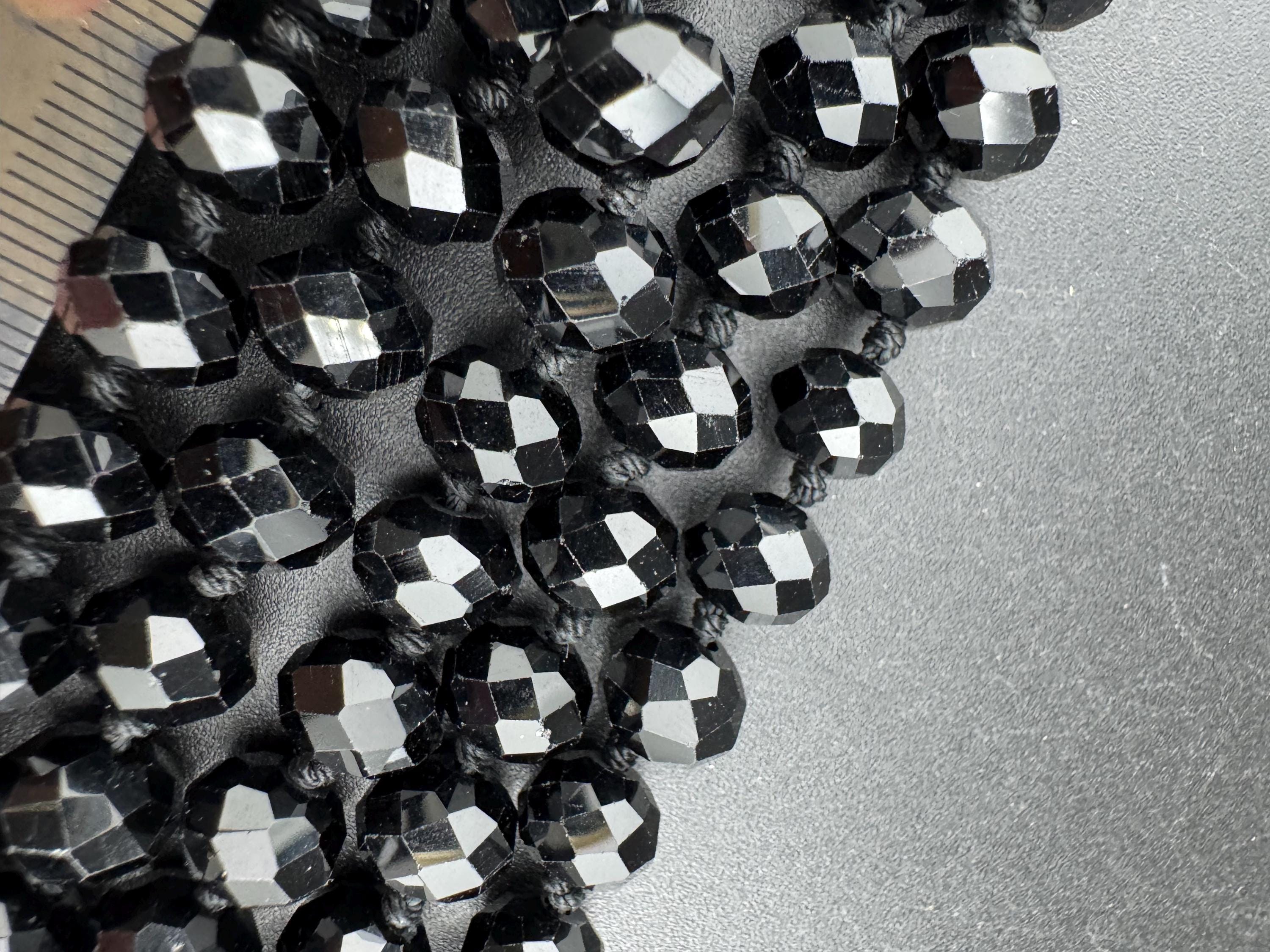 Ted baker 8mm black glass faceted beaded 5 row bracelet