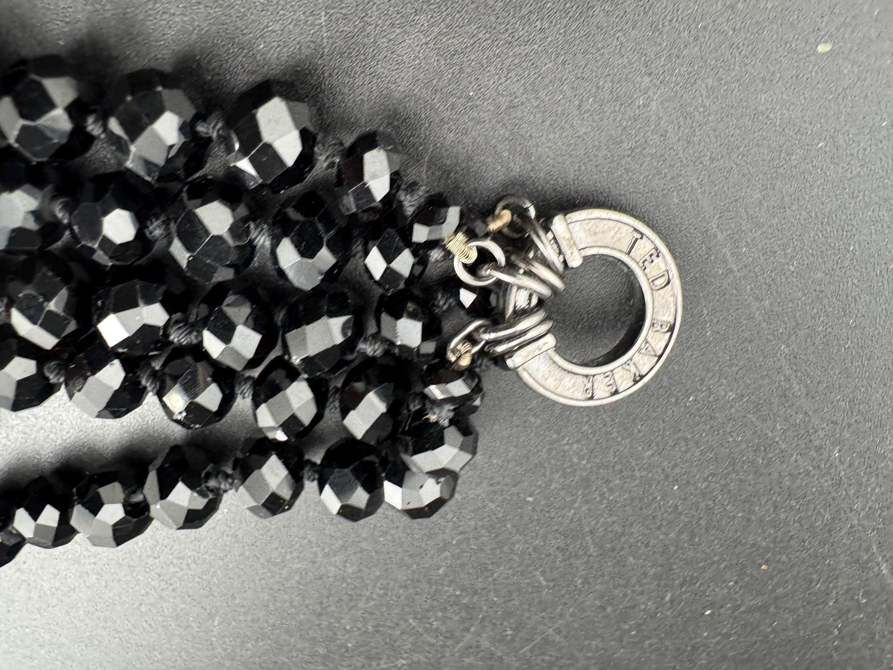 Ted baker 8mm black glass faceted beaded 5 row bracelet
