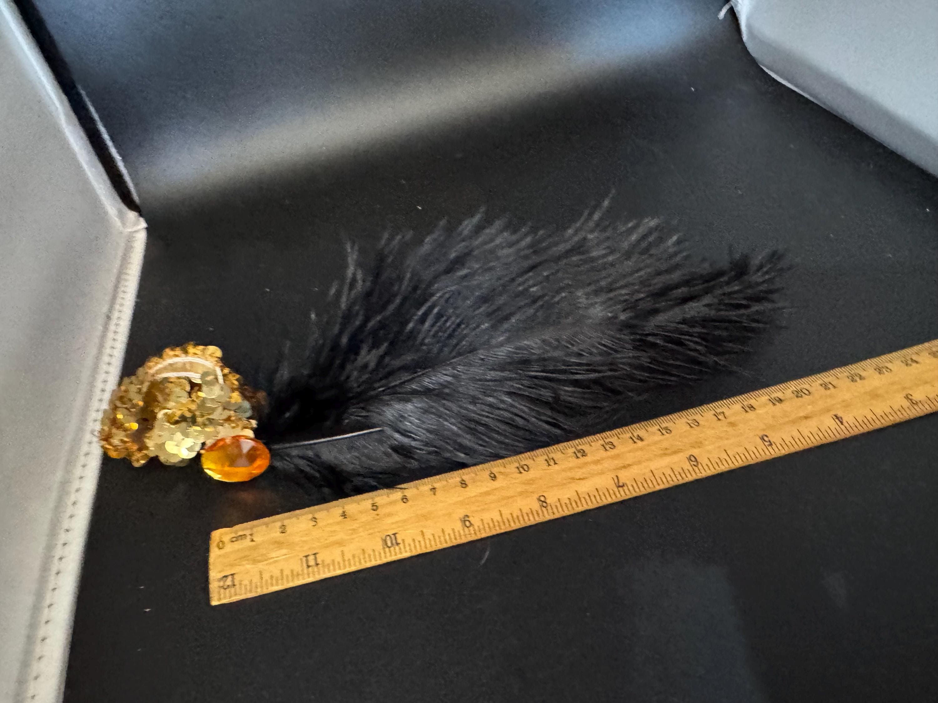 art deco style black feather sequin headpiece , great gatsby party