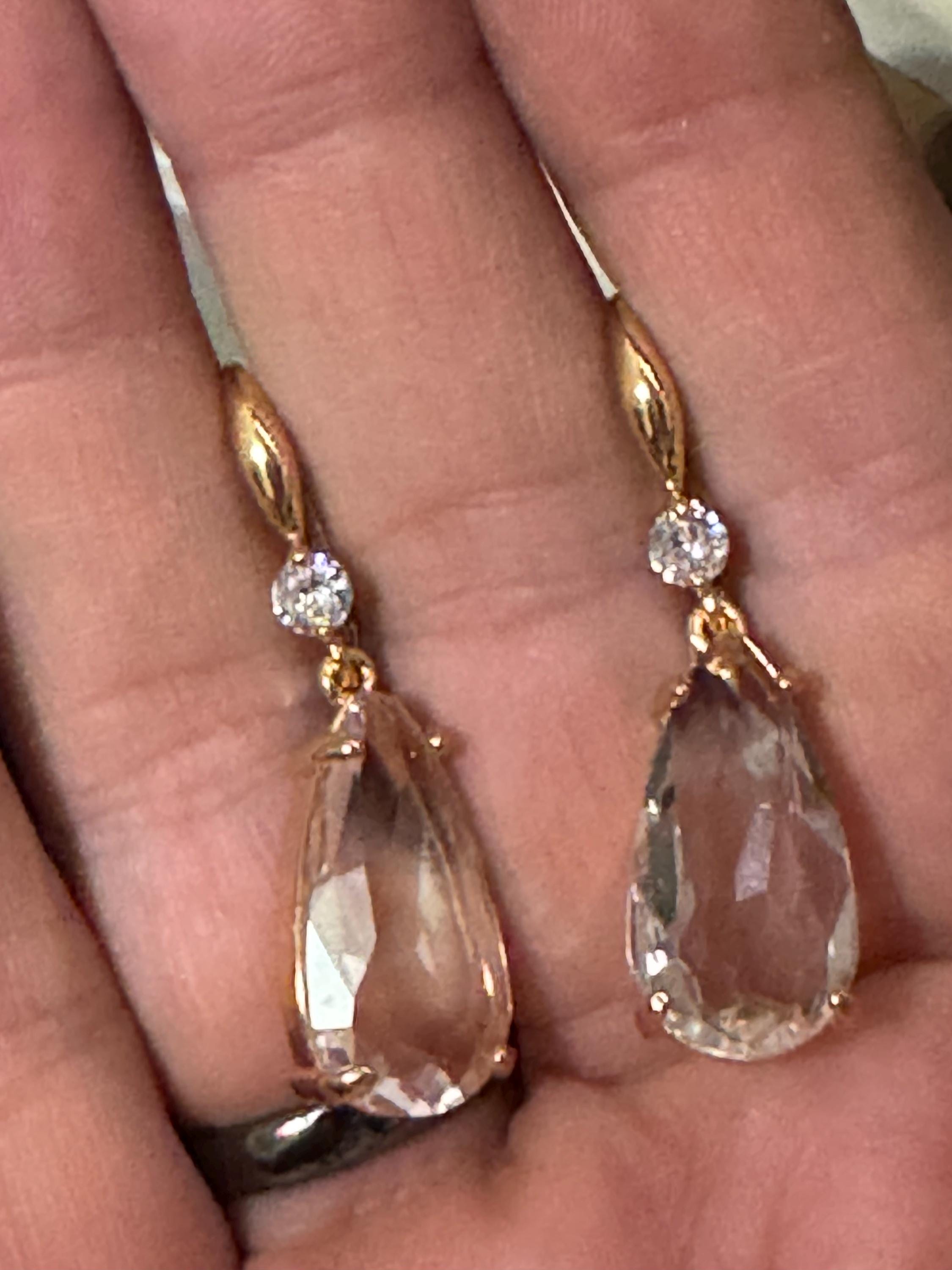 crystal clear diamanté teardrop earrings, 18k gold plated