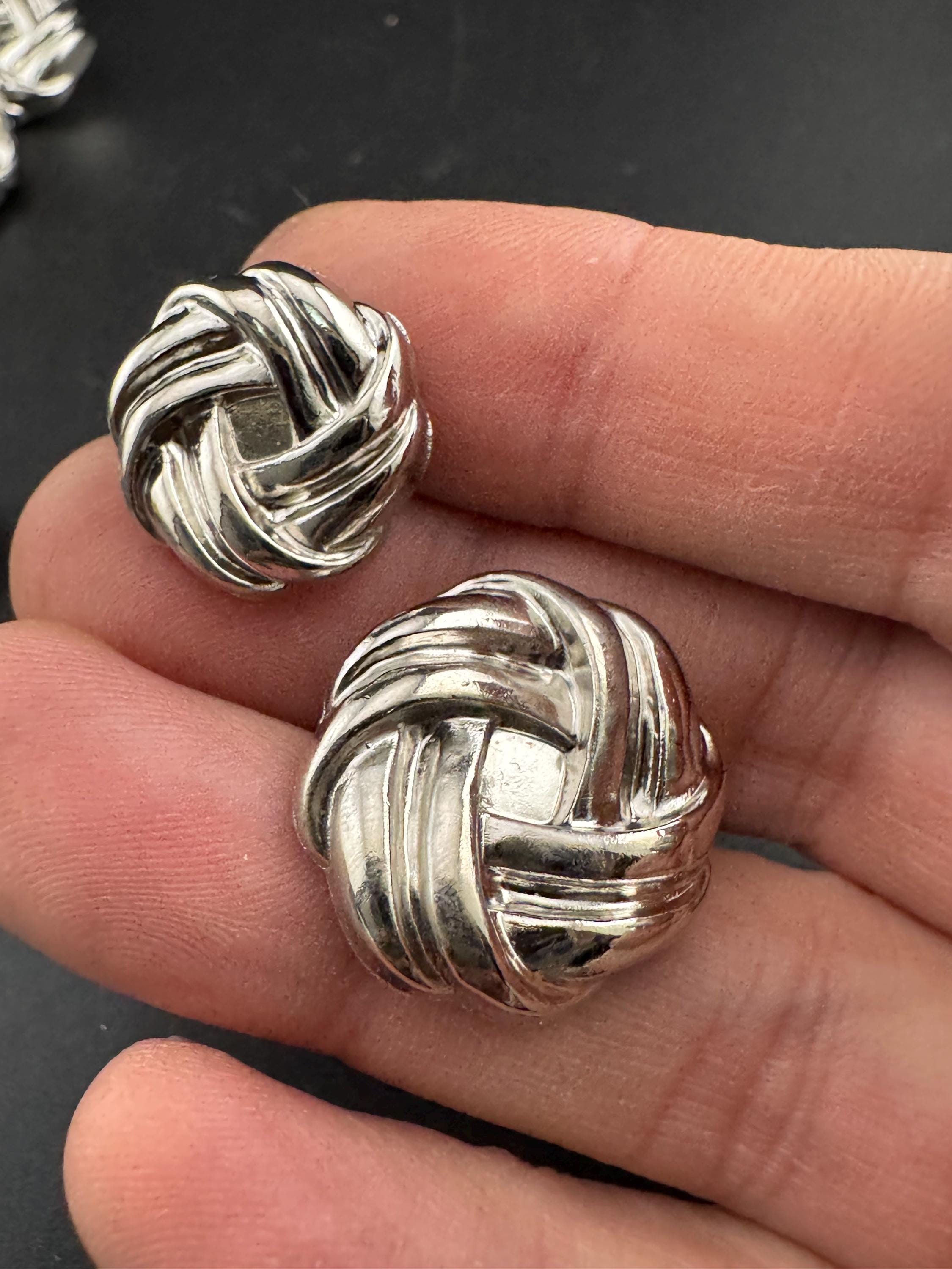 23mm silver knot buttons ( set of 5), metal shank