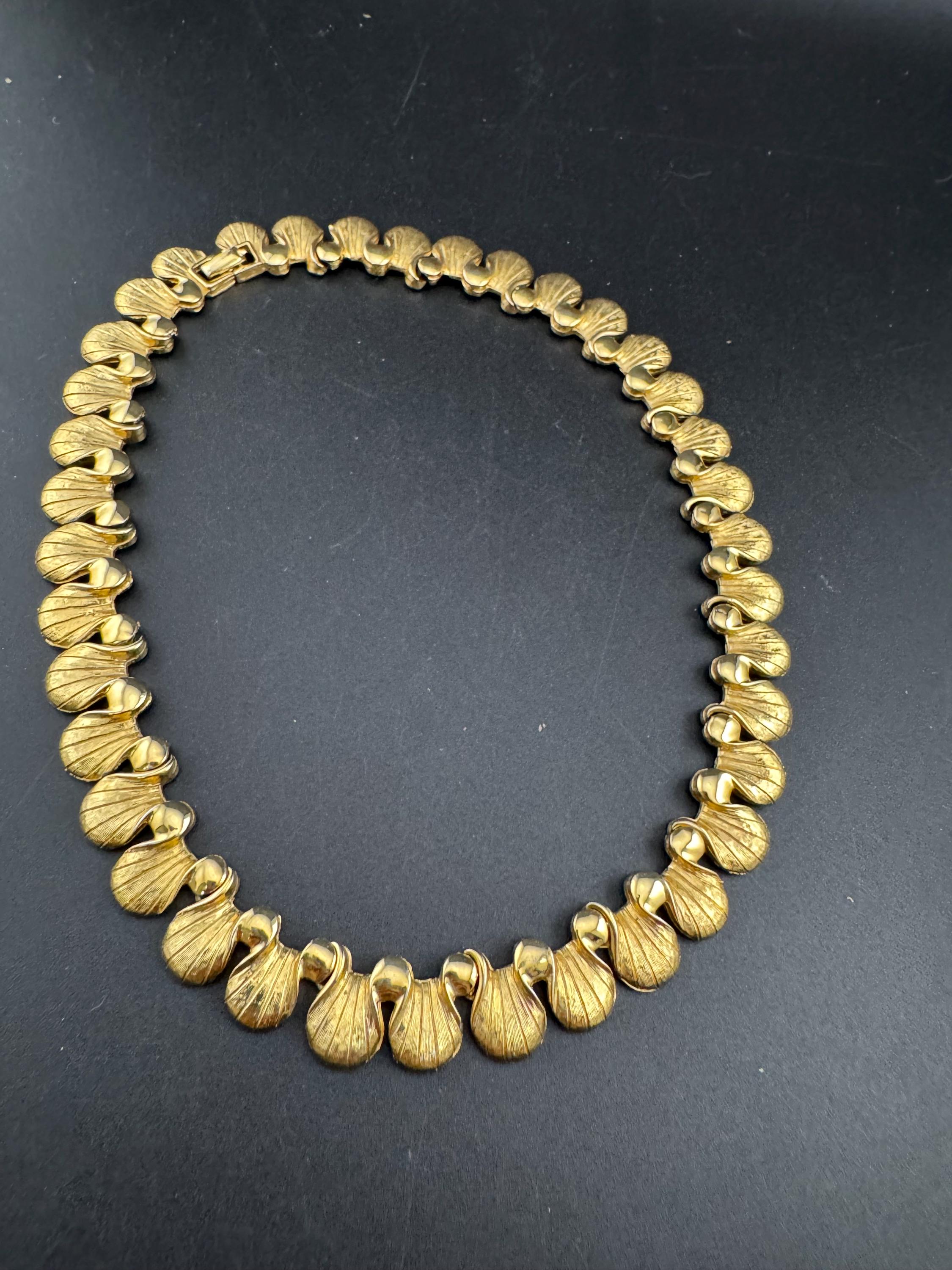Signed D'Orlan gold tone choker necklace , statement jewellery 80s