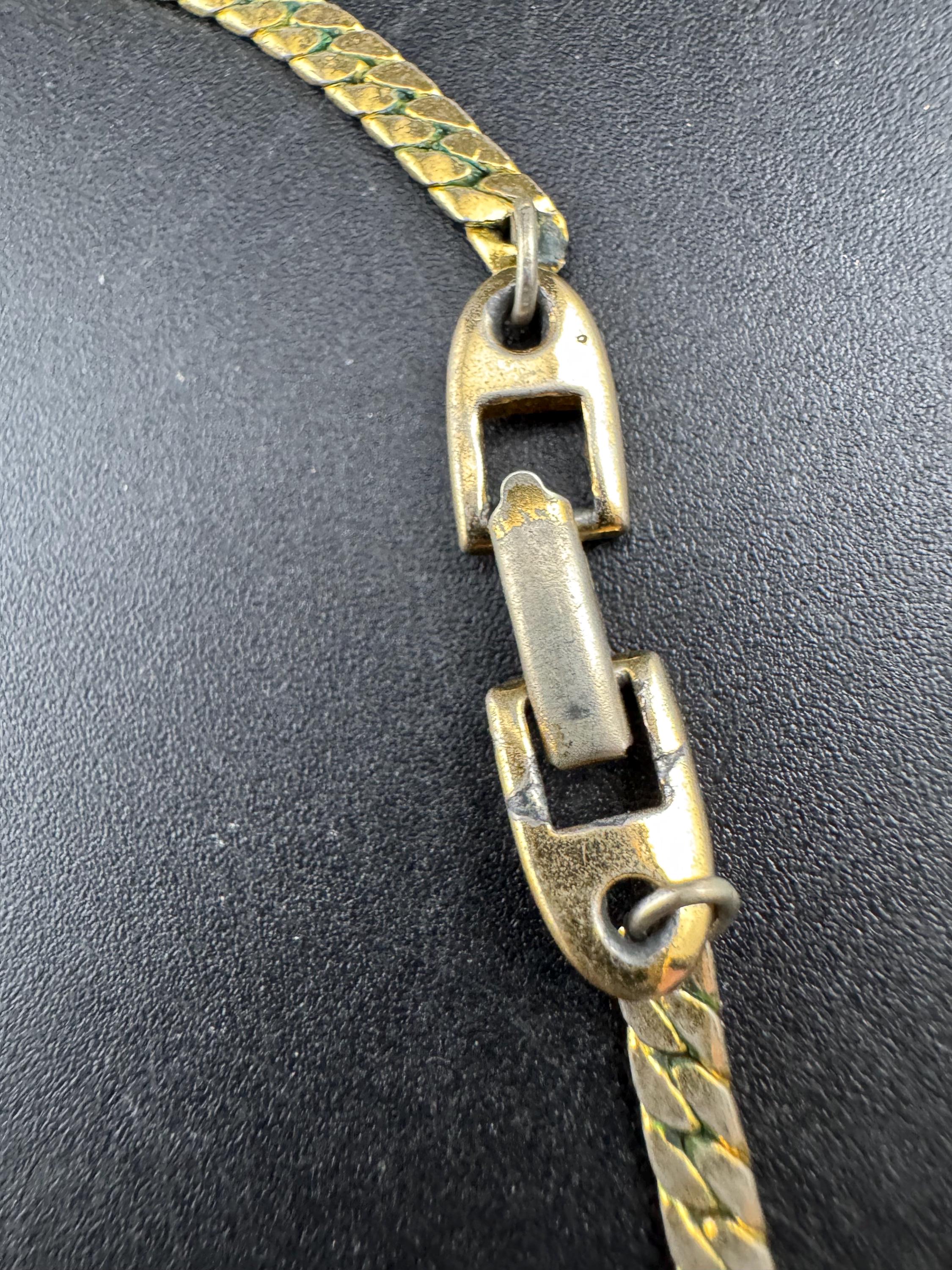 Signed NAPIER cream Enamel Choker: Vintage Gold Tone chain necklace