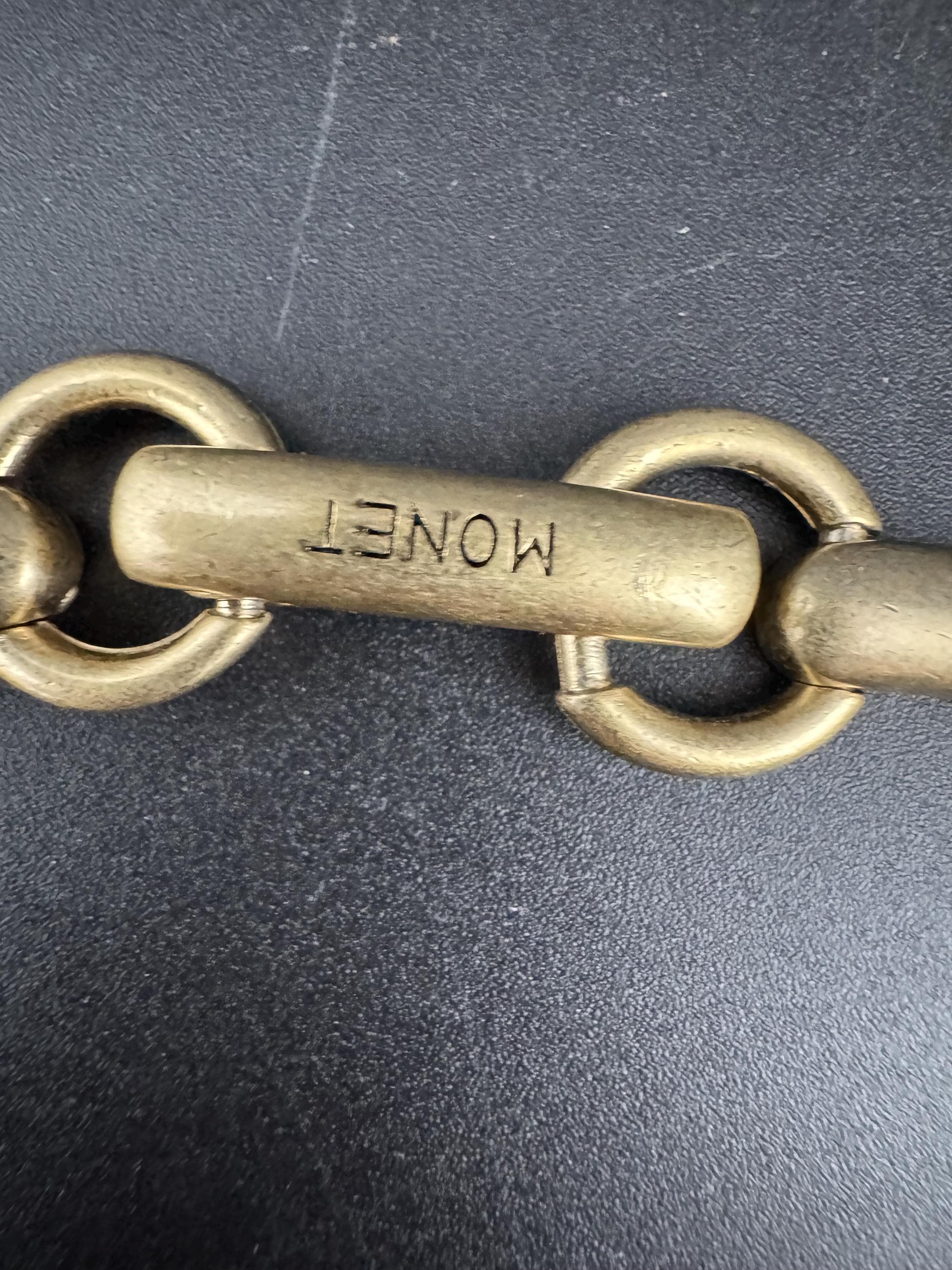 signed MONET chunky Matt gold tone choker, cushion panel necklace