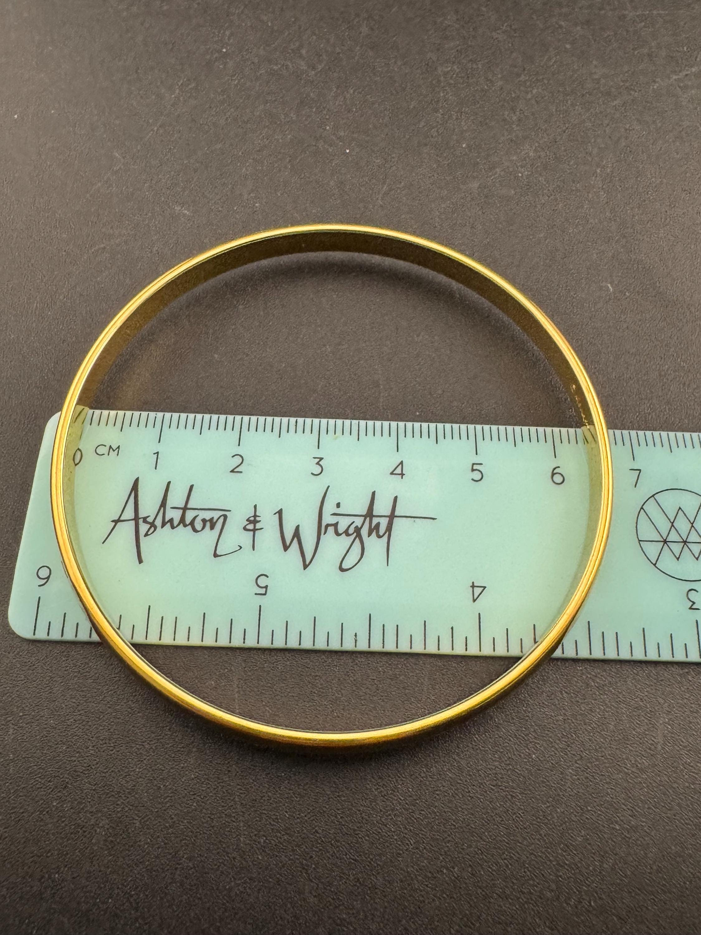 Vintage MONET gold bangle, signed slim bracelet 8mm fixed