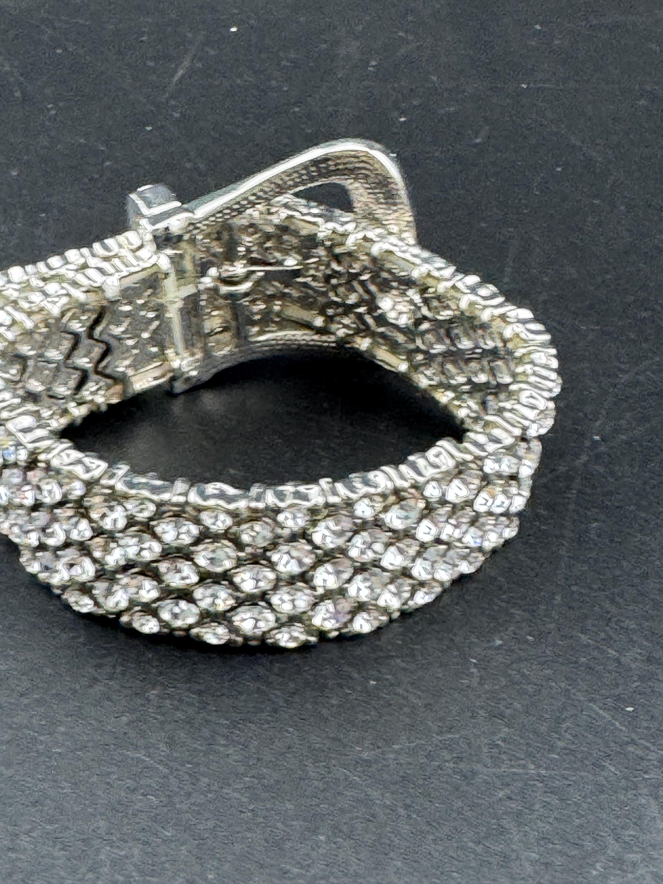 Vintage clear diamanté belt buckle bracelet,  adjustable 1980s 1990s
