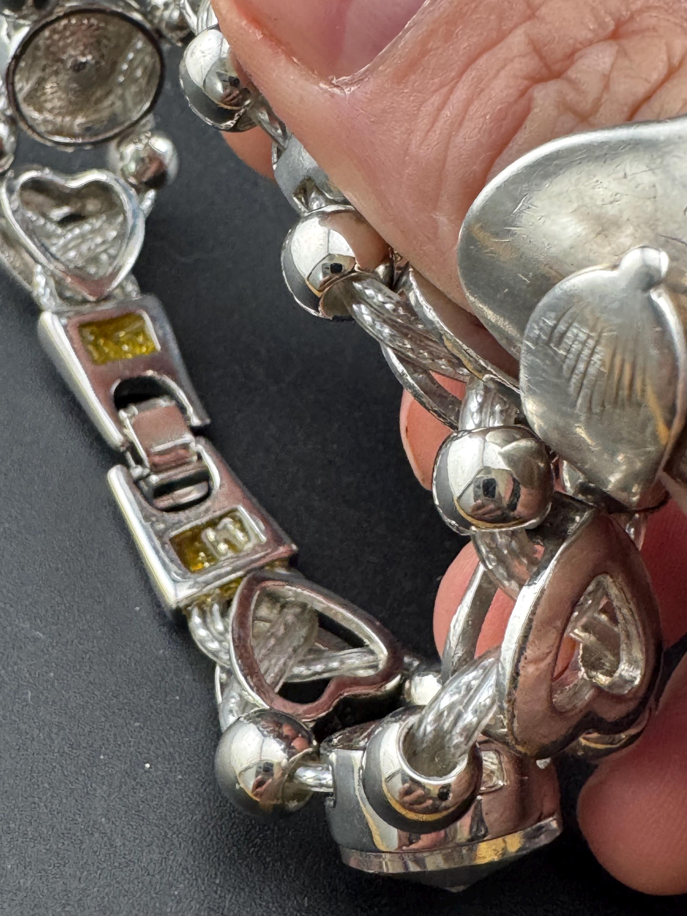 Retro chunky 2.5cm wide silver clear Rivoli crystal cocktail tennis bracelet