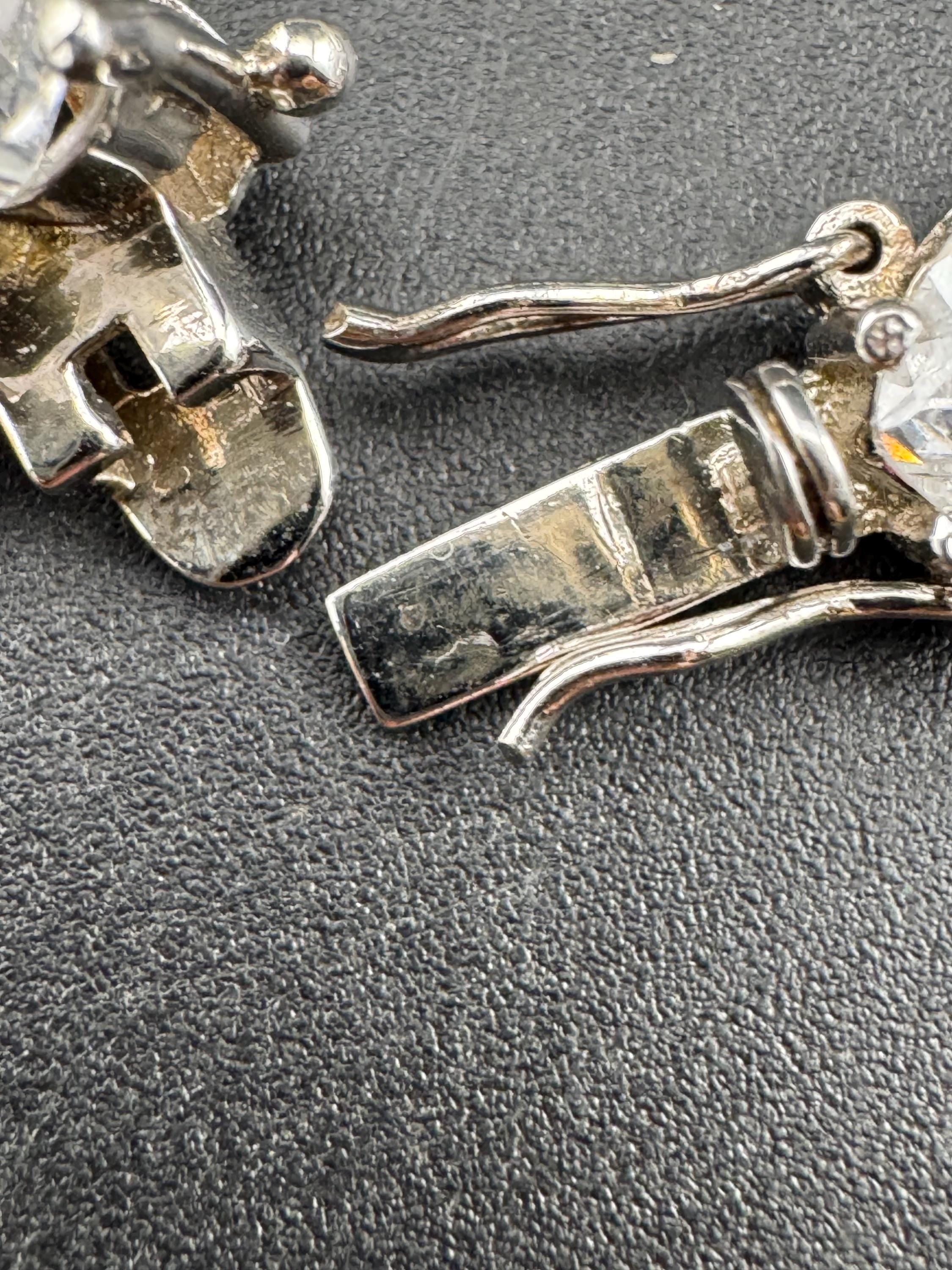 Retro Swarovski Crystal  wide silver clear love heart cocktail tennis bracelet