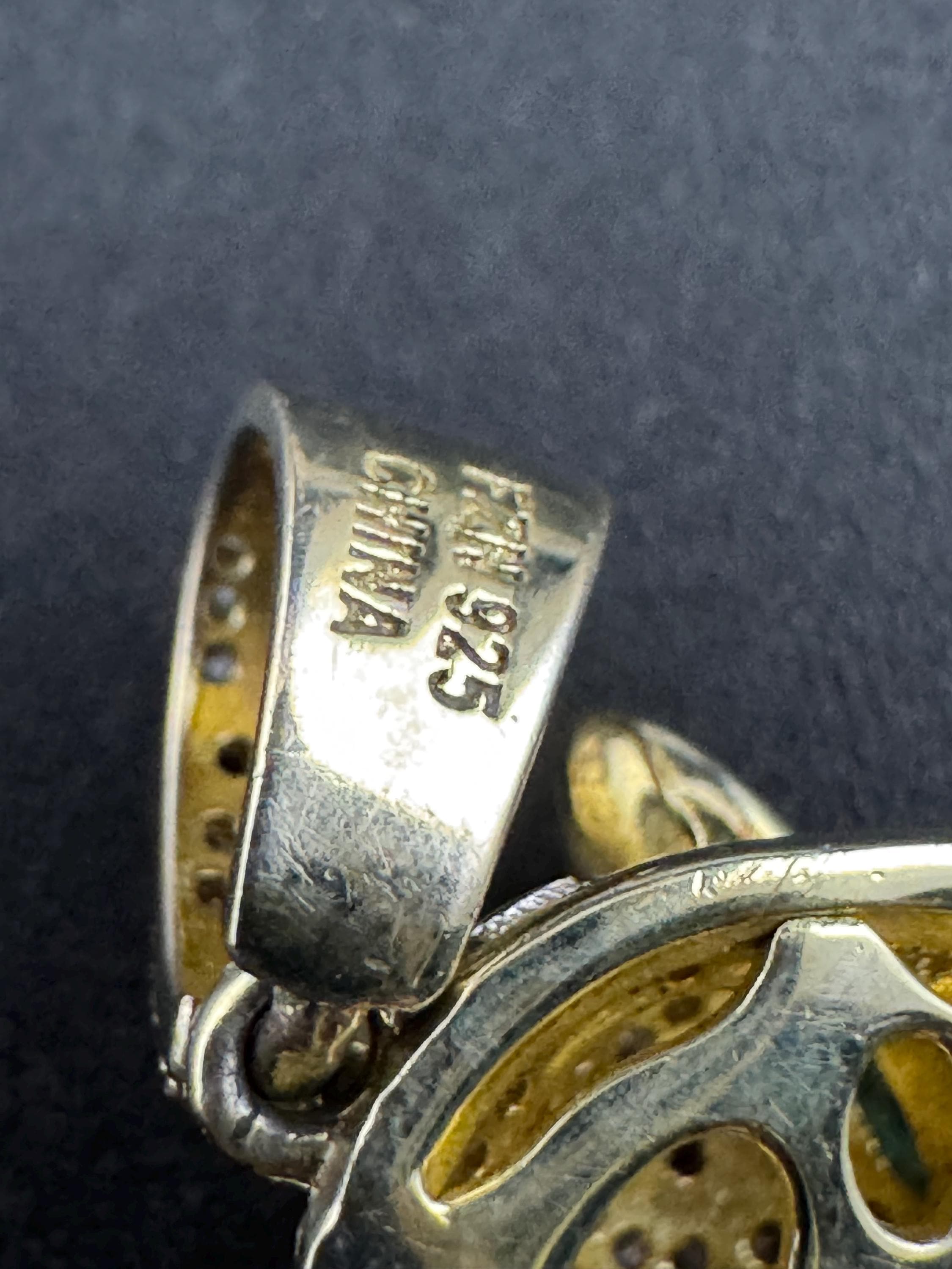 CZ Leopard Pendant - Gold on Sterling Silver Big Cat Necklace