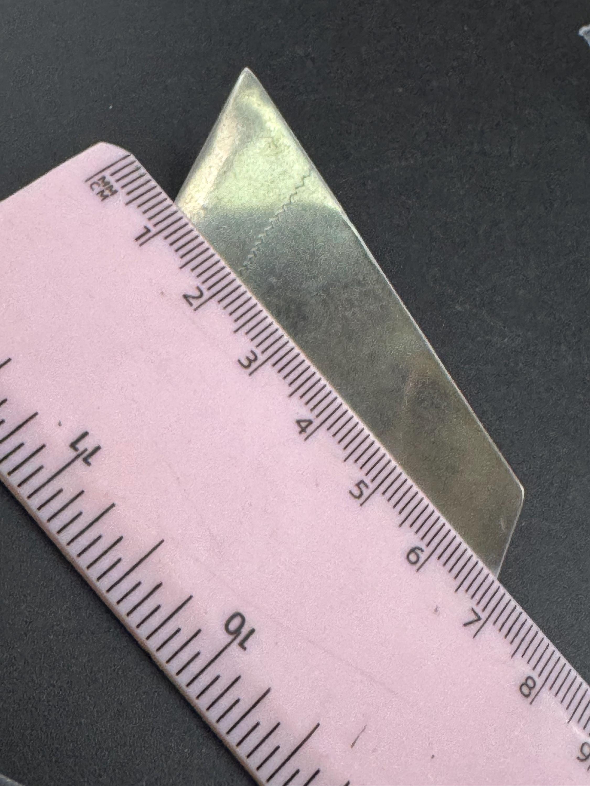 Modernist 925 silver geometric Brooch , Mid Century Minimalist 1950s sterling