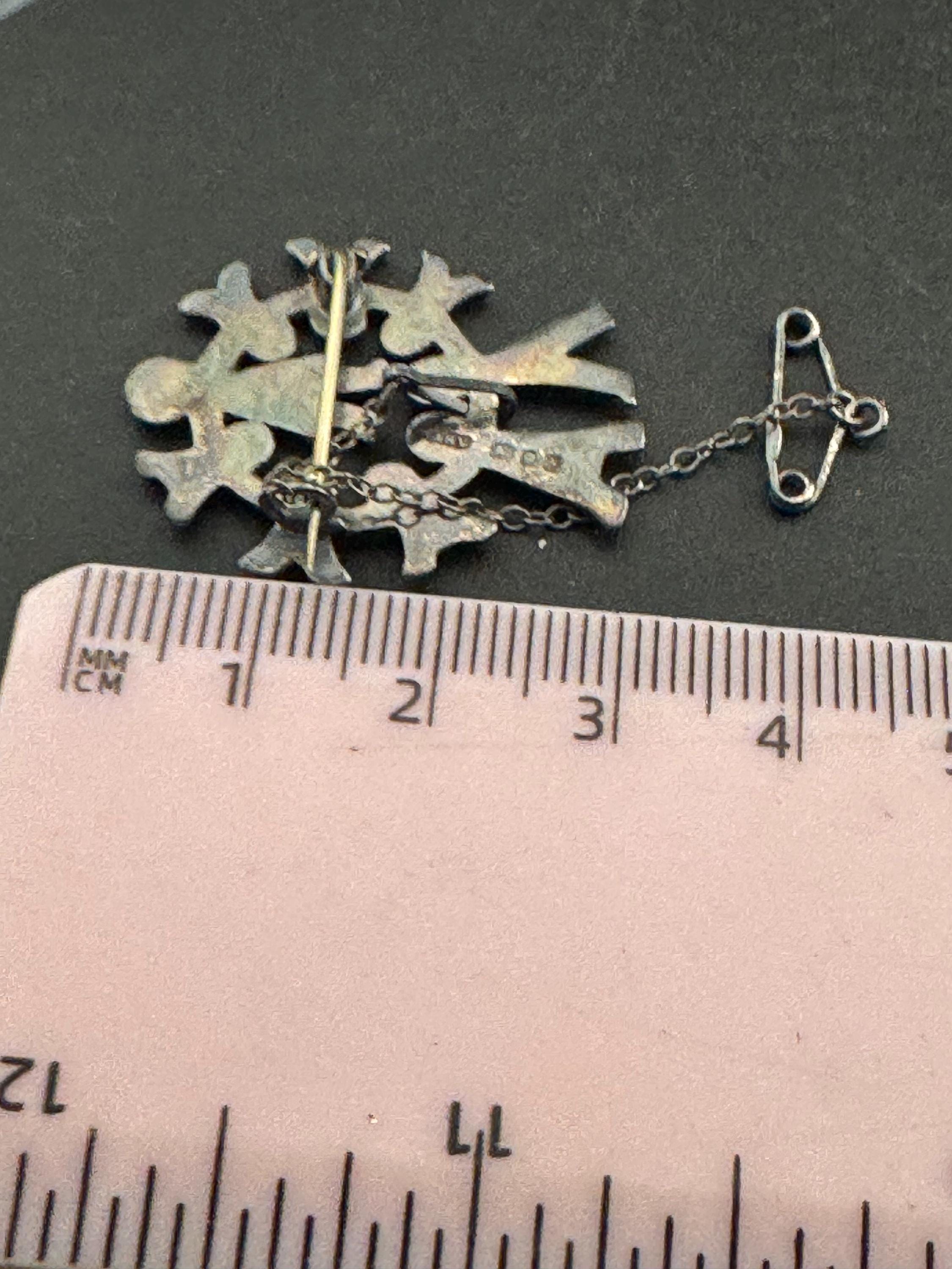 Modernist 925 silver peace circle of friends Brooch , MHV London hallmarks