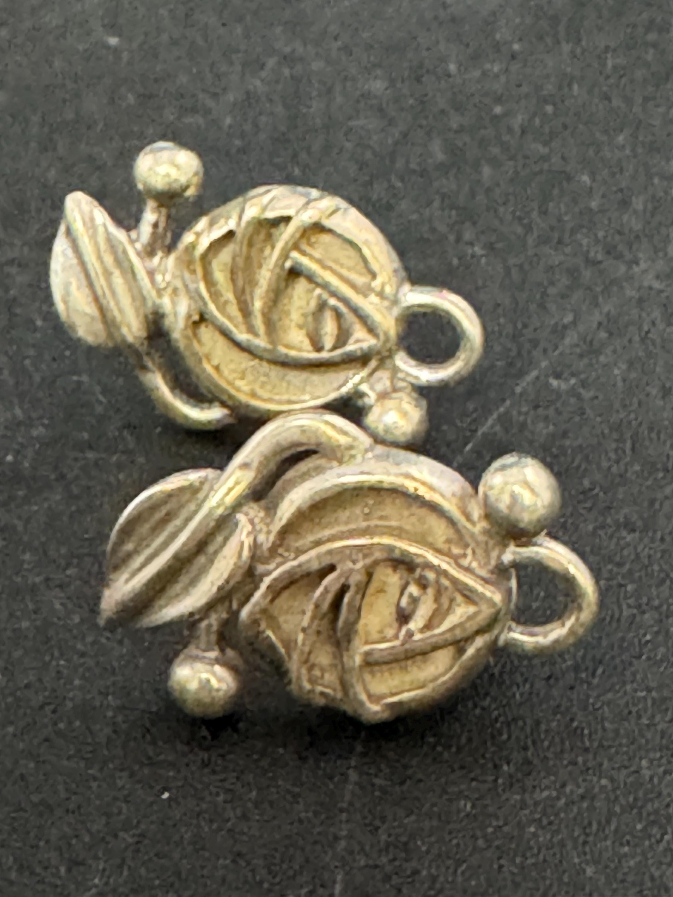 Vintage CJL Sterling Silver stud Earrings, Art nouveau style Carrick 925