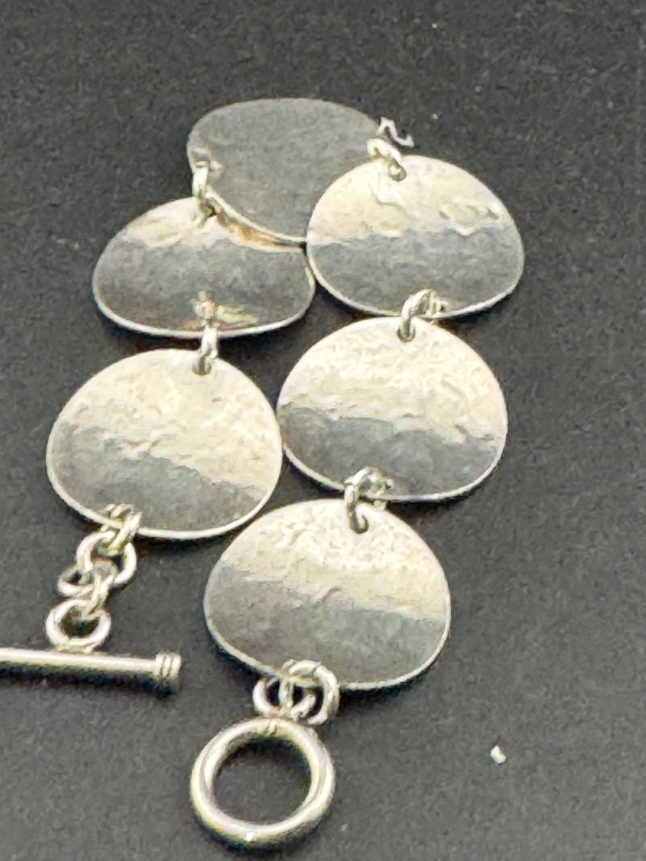 925 sterling silver modernist oval panel link bracelet, 19cm long 28.3 gram