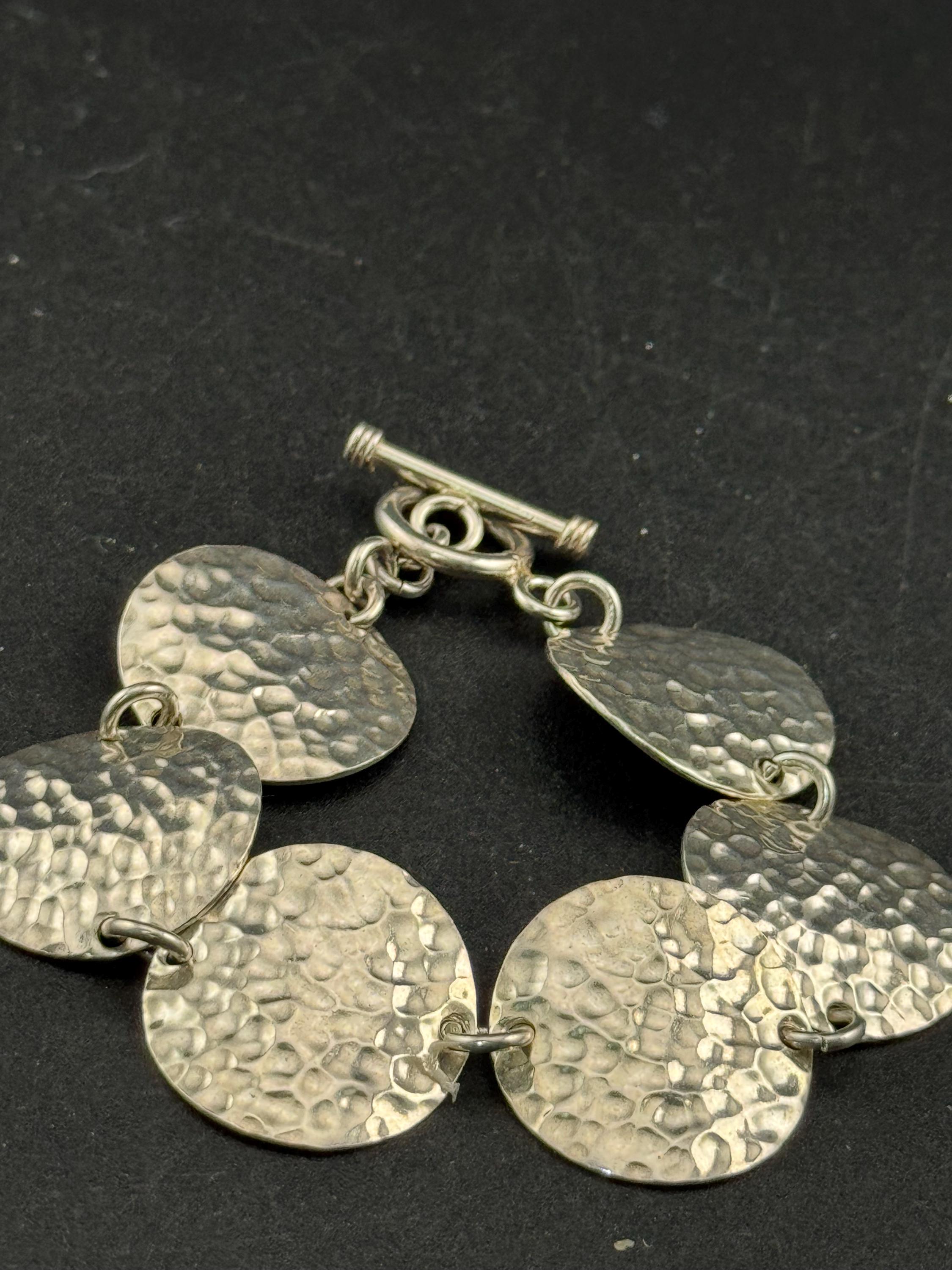 925 sterling silver modernist oval panel link bracelet, 19cm long 28.3 gram