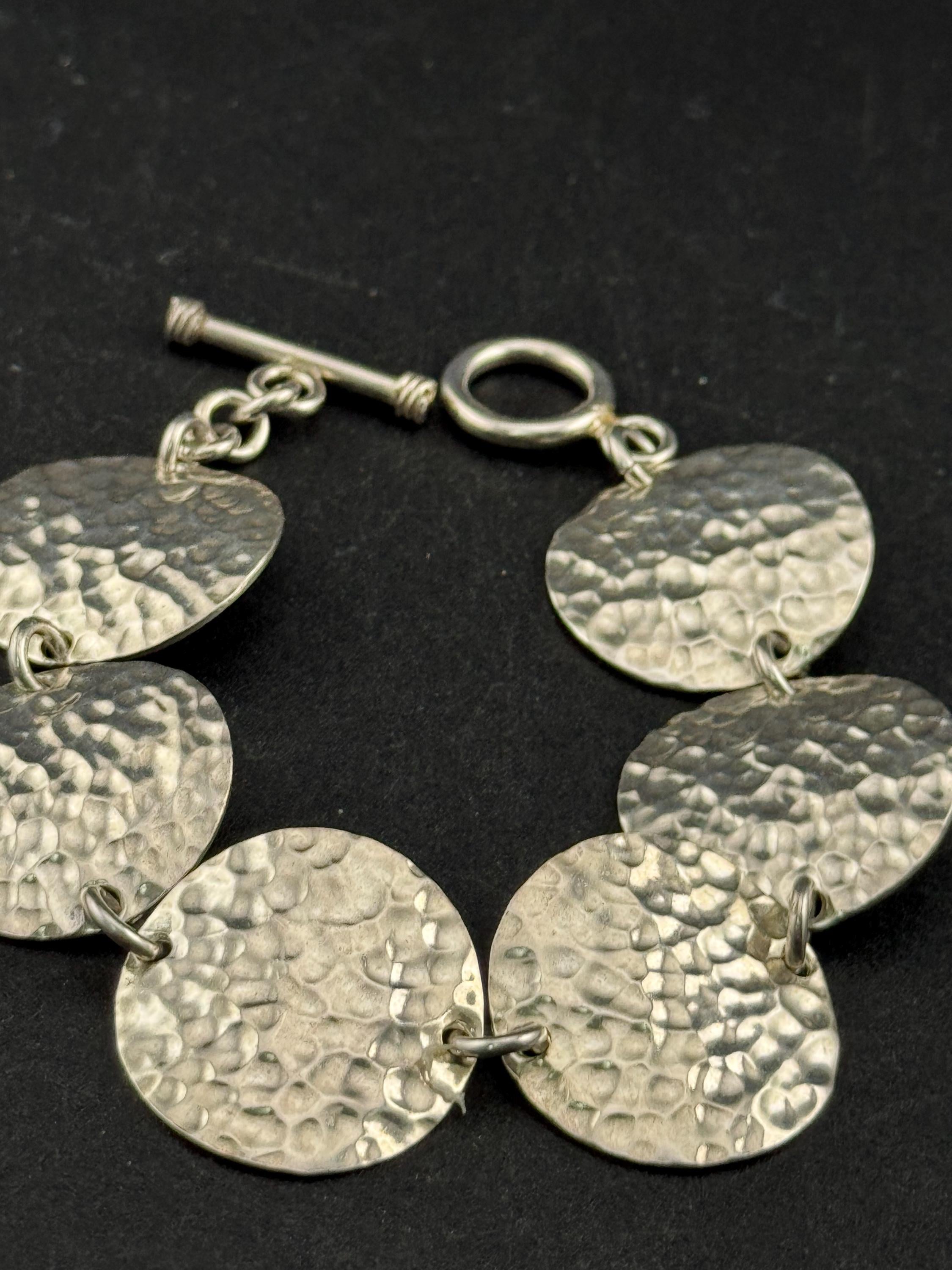 925 sterling silver modernist oval panel link bracelet, 19cm long 28.3 gram