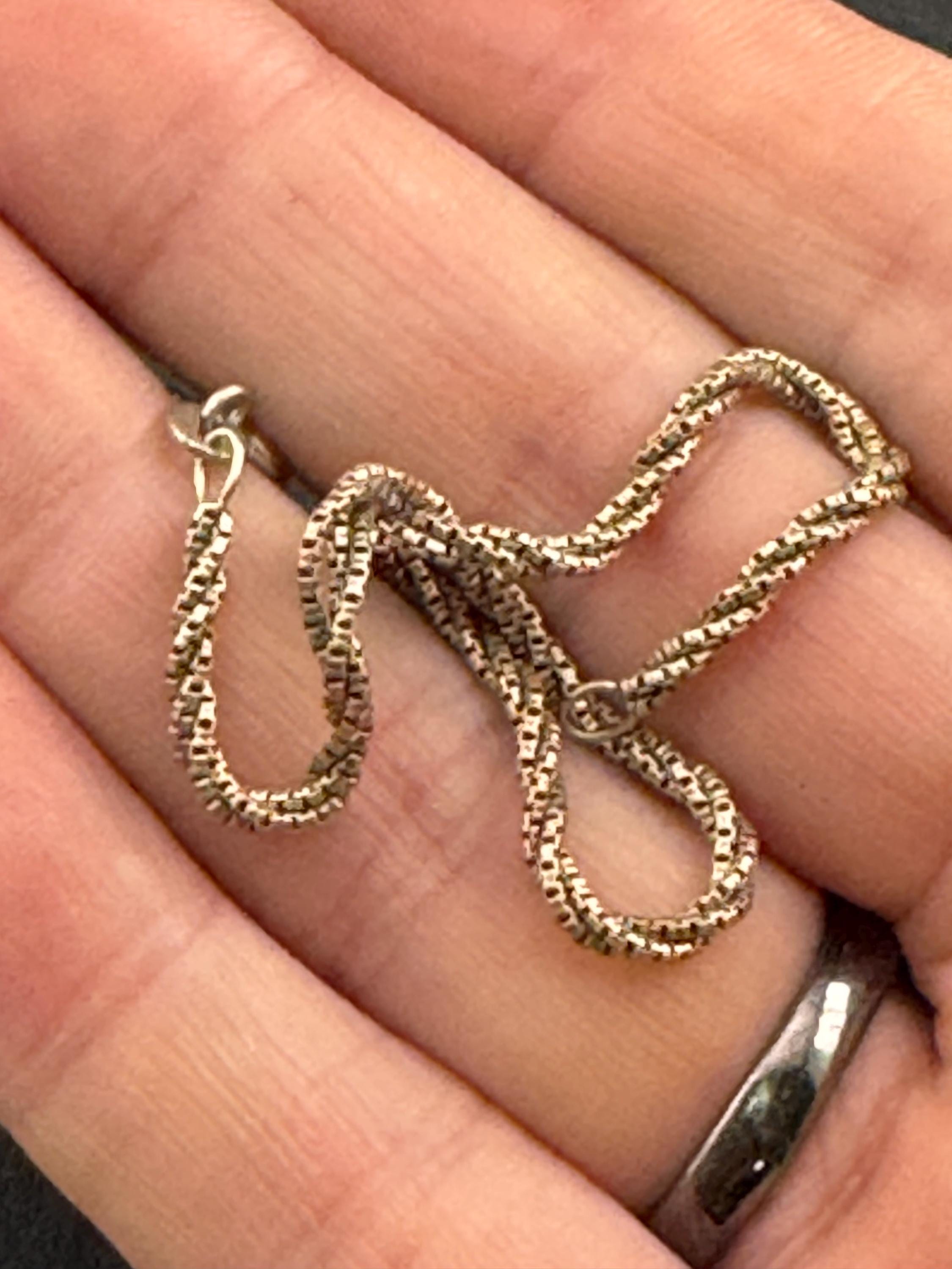 Vintage 925 Sterling silver fancy ornate link rope chain bracelet 18cm