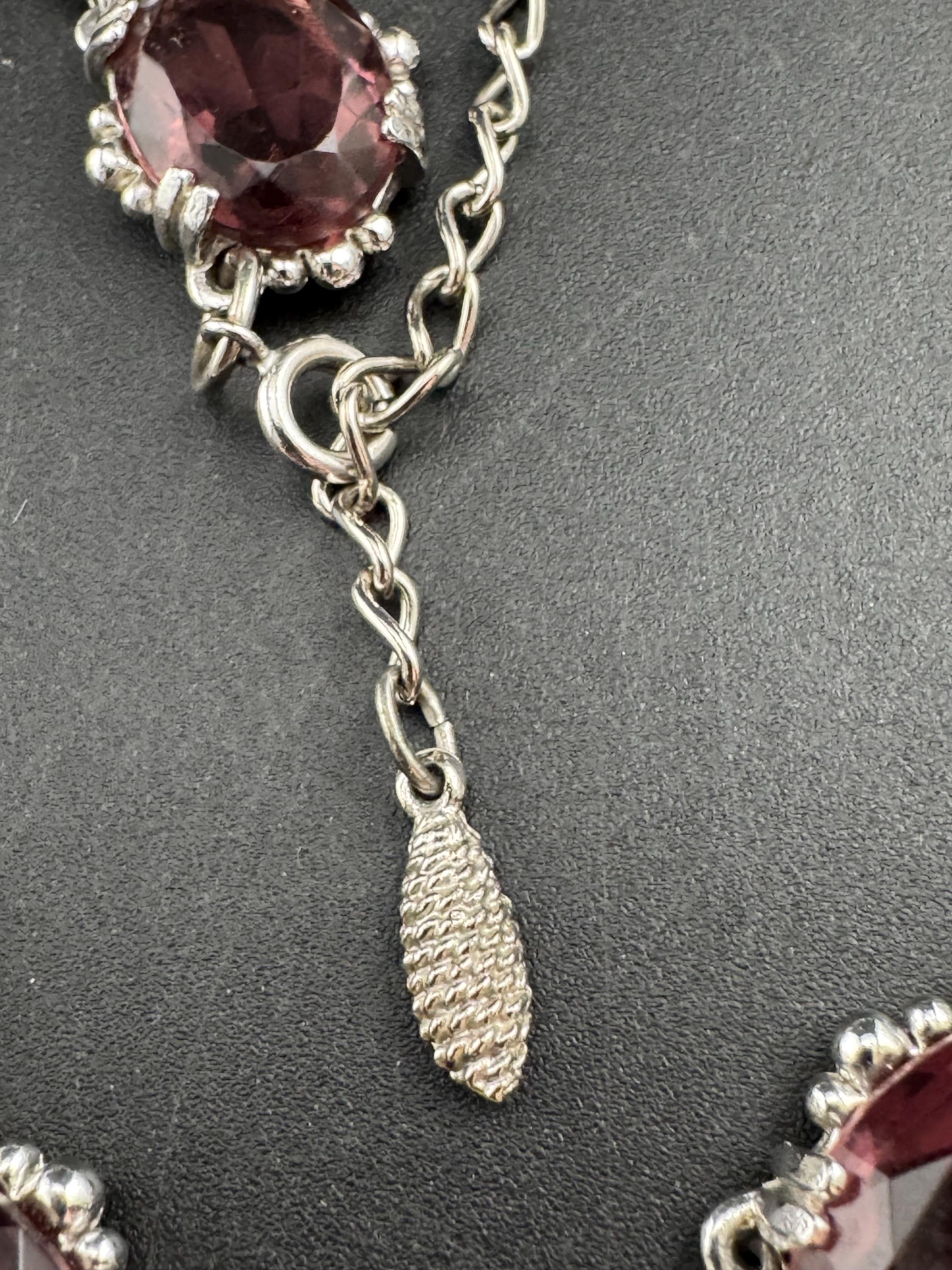 Vintage faux amethyst purple oval cabochon Choker, glass geavy Necklace 1960s 1970s