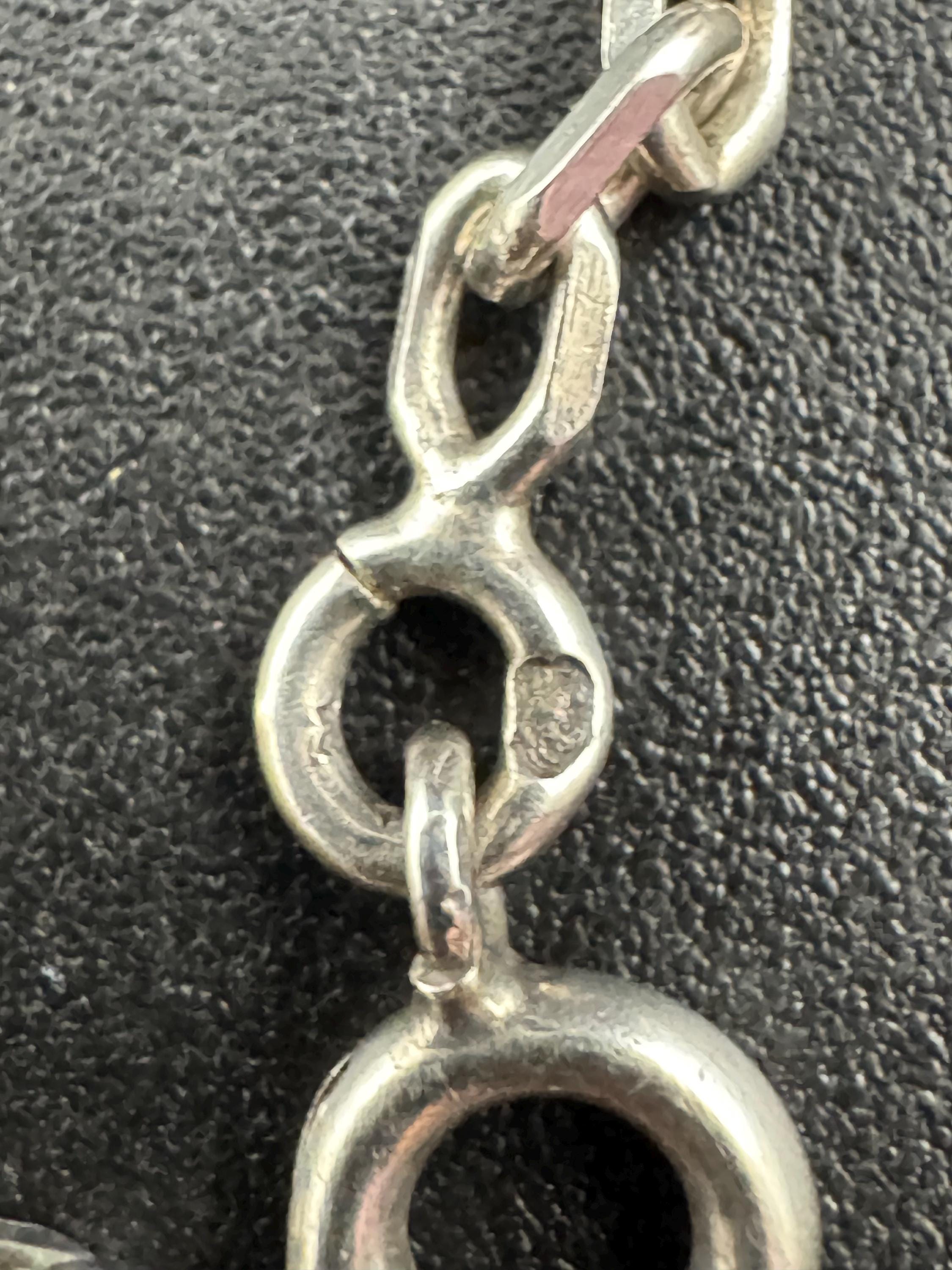 Dainty 925 sterling silver chain with love heart pendant 38.5cm