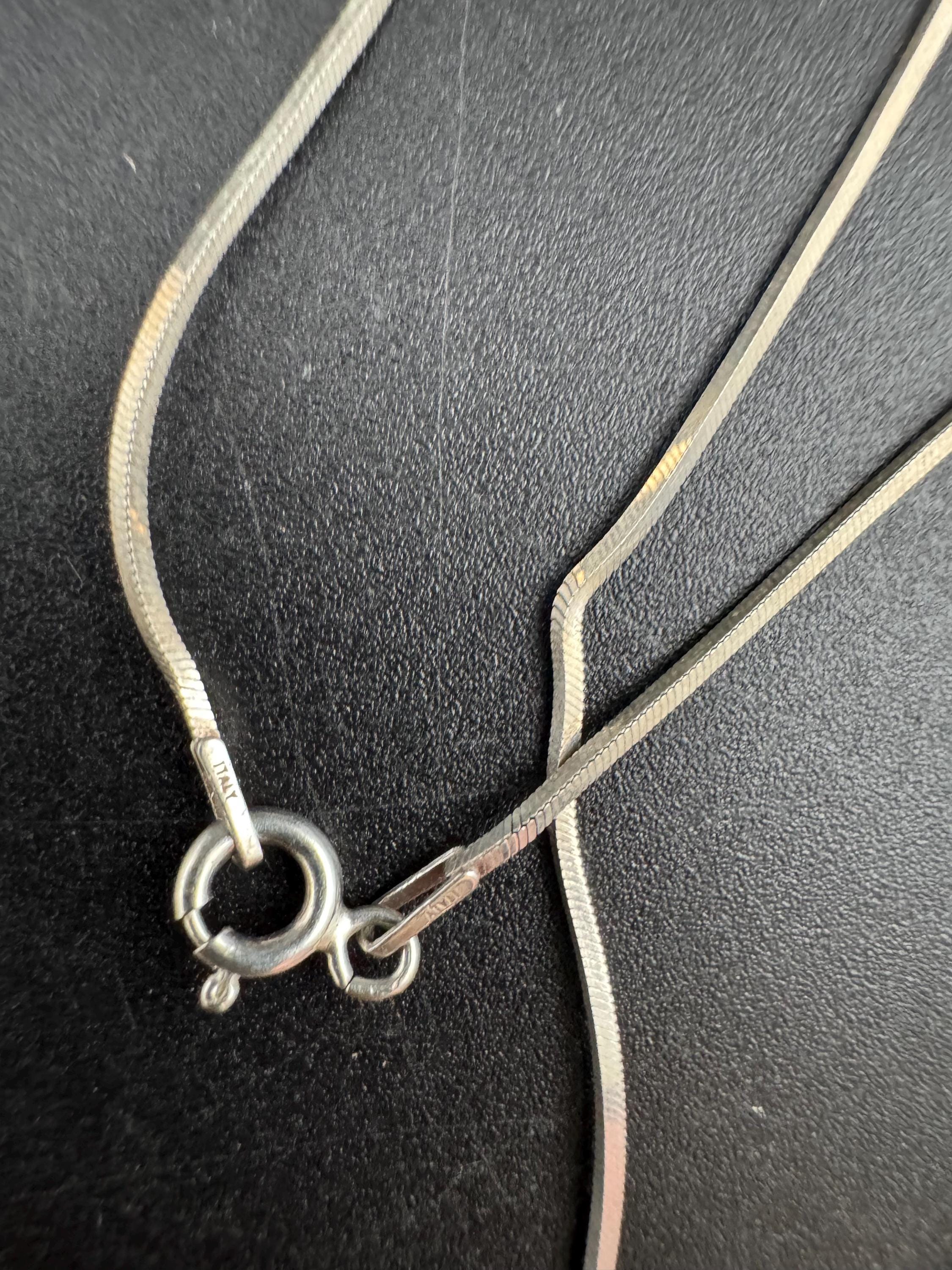 Vintage 925 geometric diamanté Pendant Necklace: modernist Sterling Silver