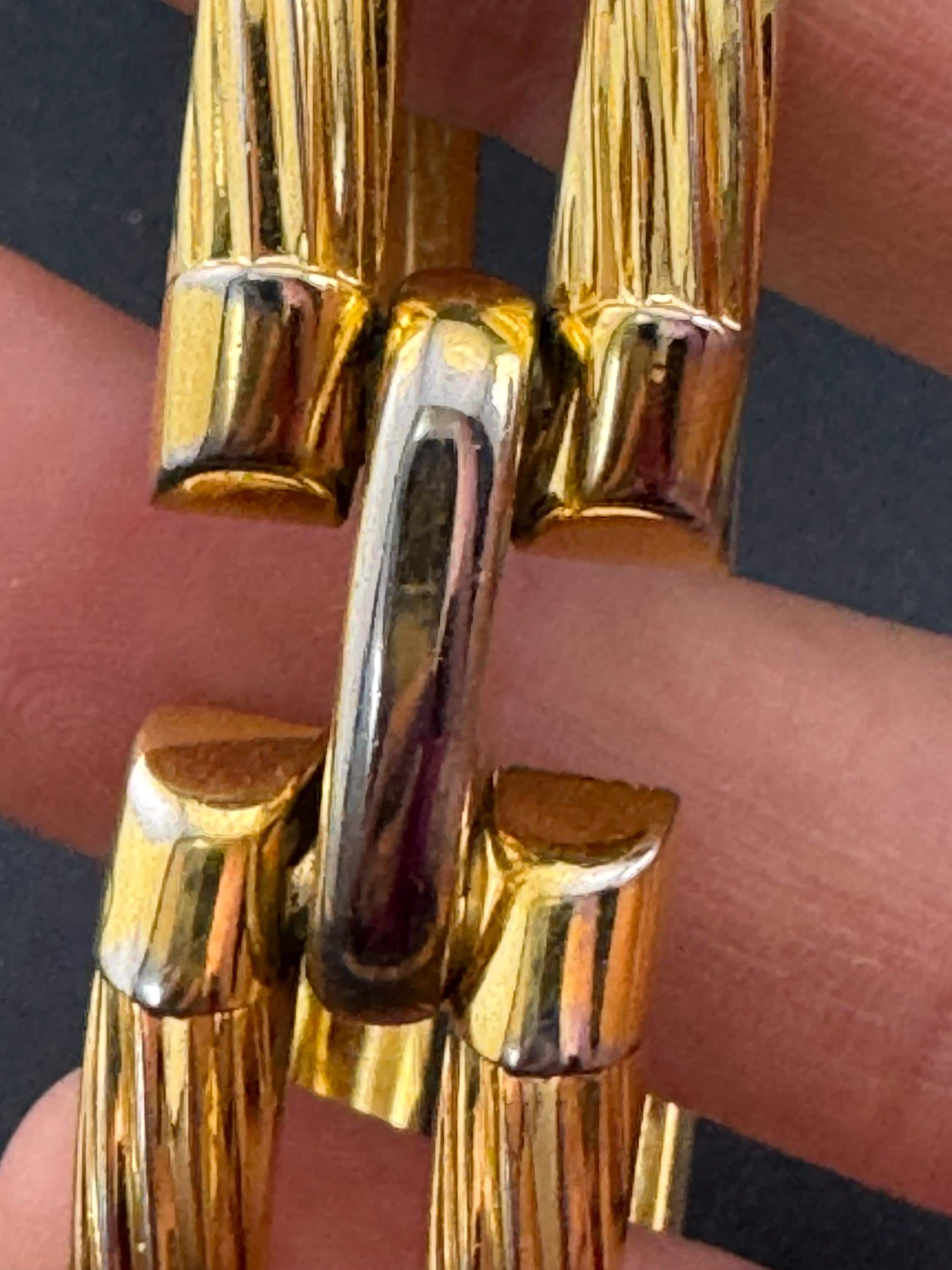 1970 Henkel & Grosse wide Gold Plated Cuff Bracelet, signed