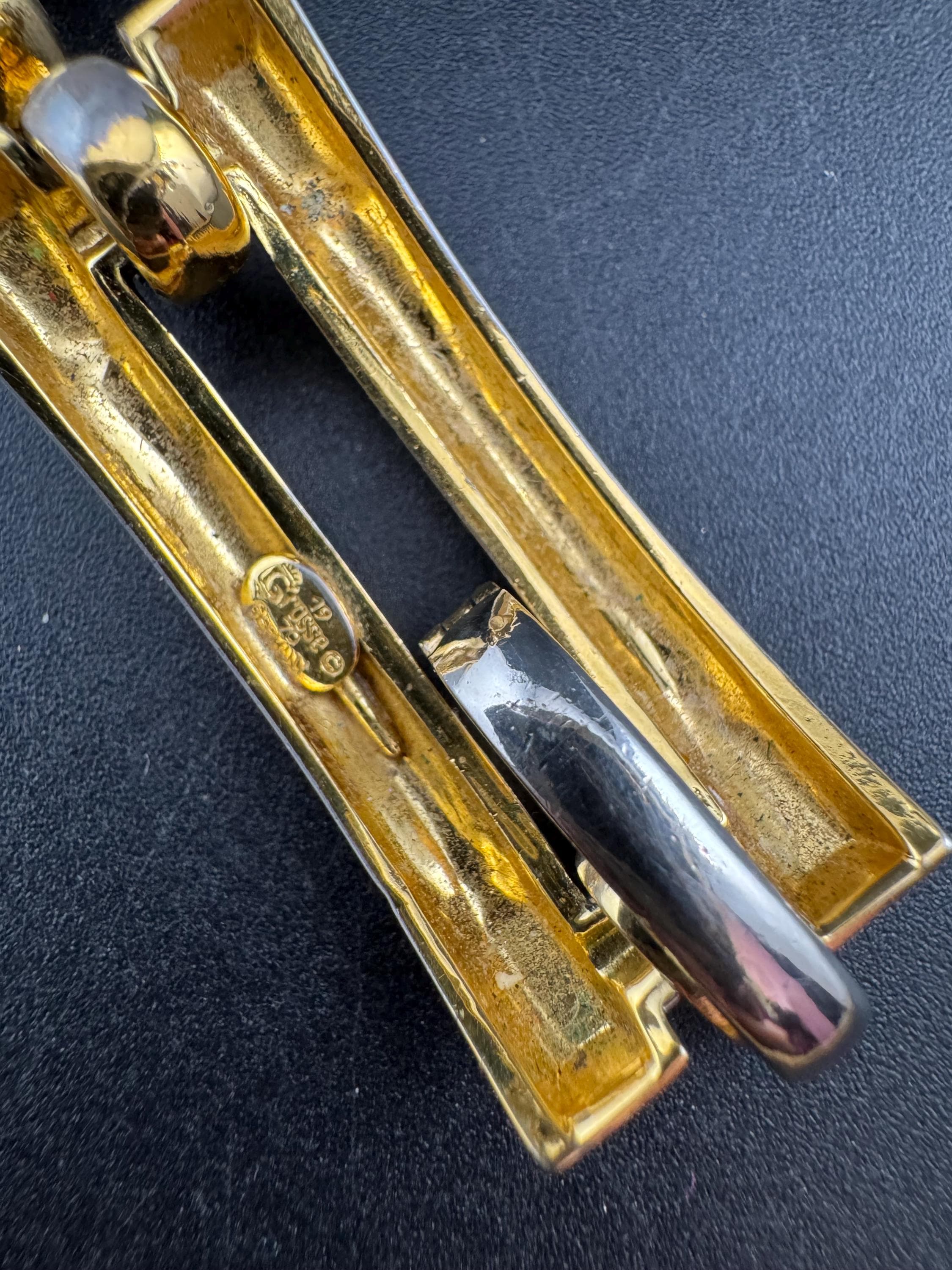 1970 Henkel & Grosse wide Gold Plated Cuff Bracelet, signed