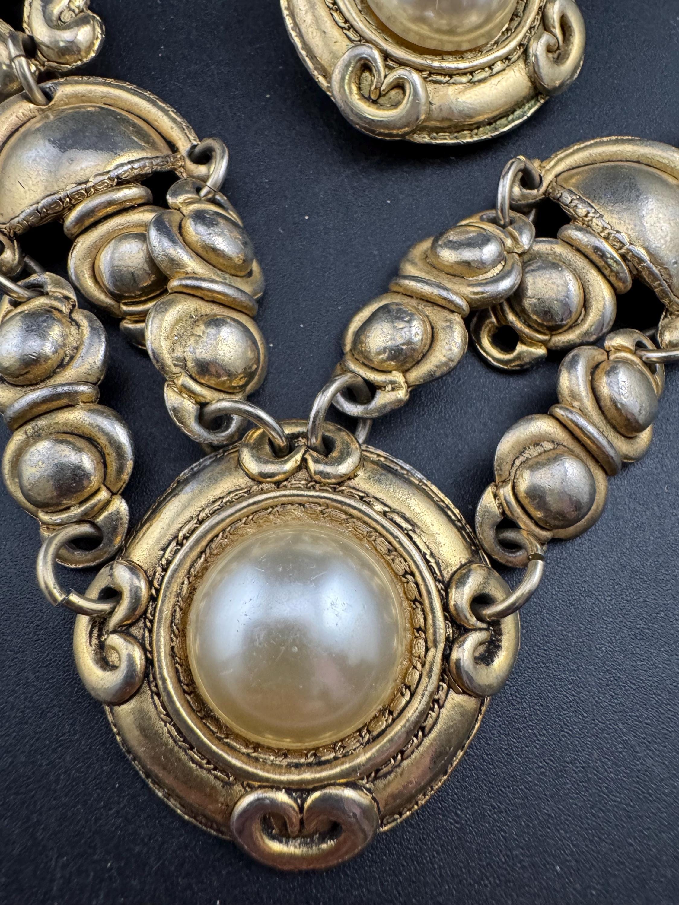 Vintage Chorange Paris Faux Pearl Jewelry Set, Signed French Designer