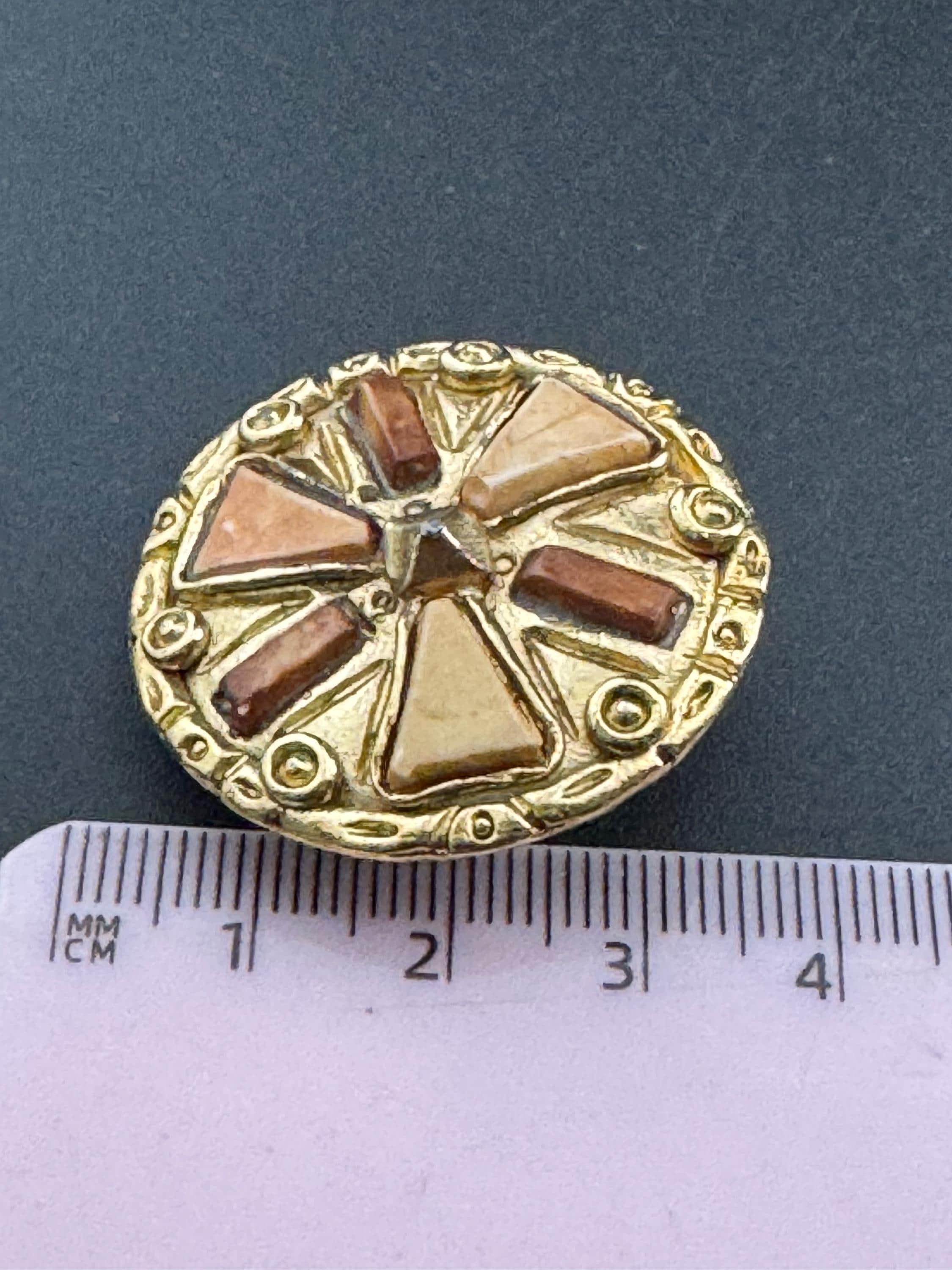 Jacky de G big gold disc Clip On Earrings: Oversized designer studs