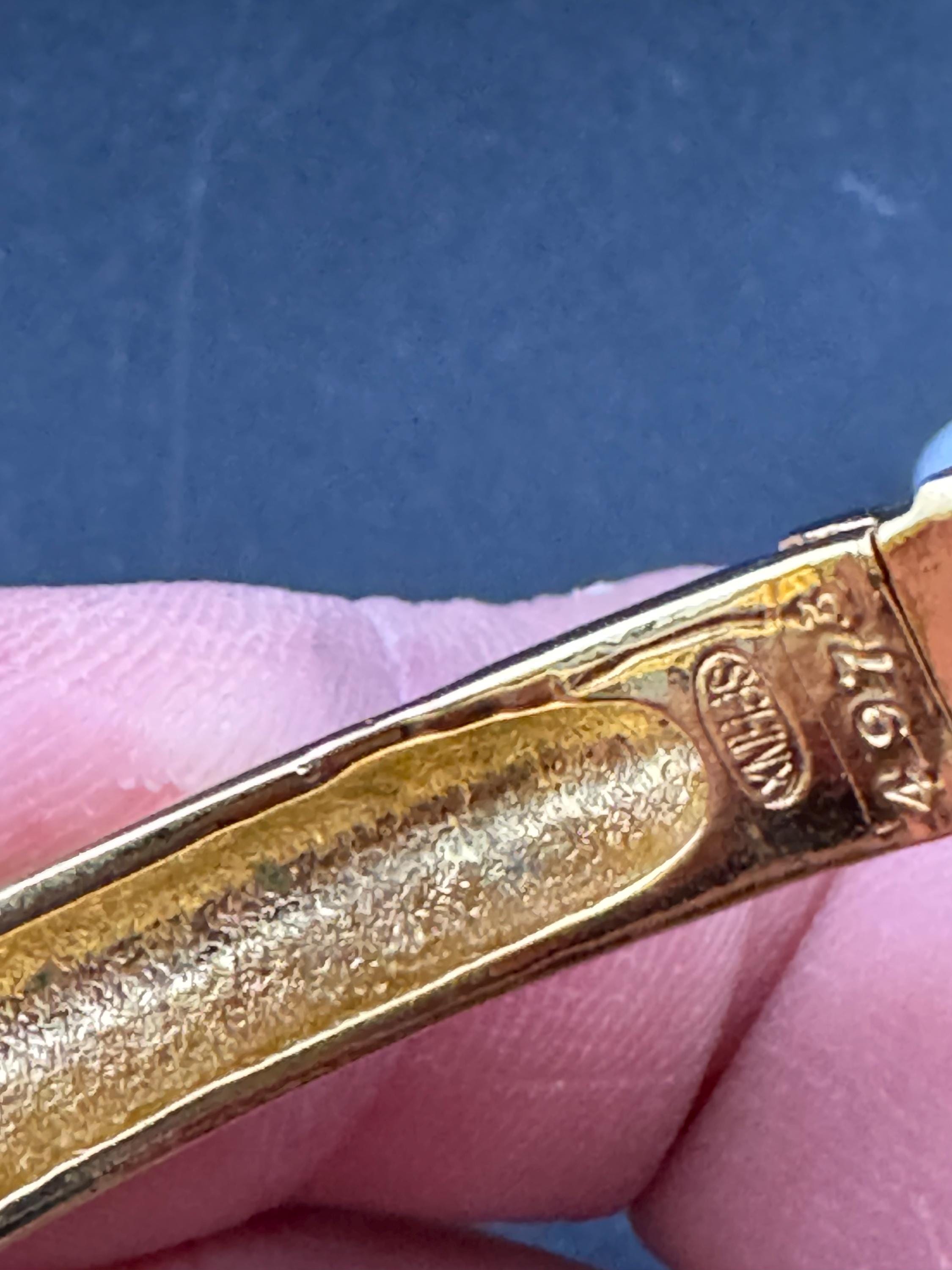 Signed sphinx Gold Plated Clamper Bangle: Retro diamanté Crystal Cuff