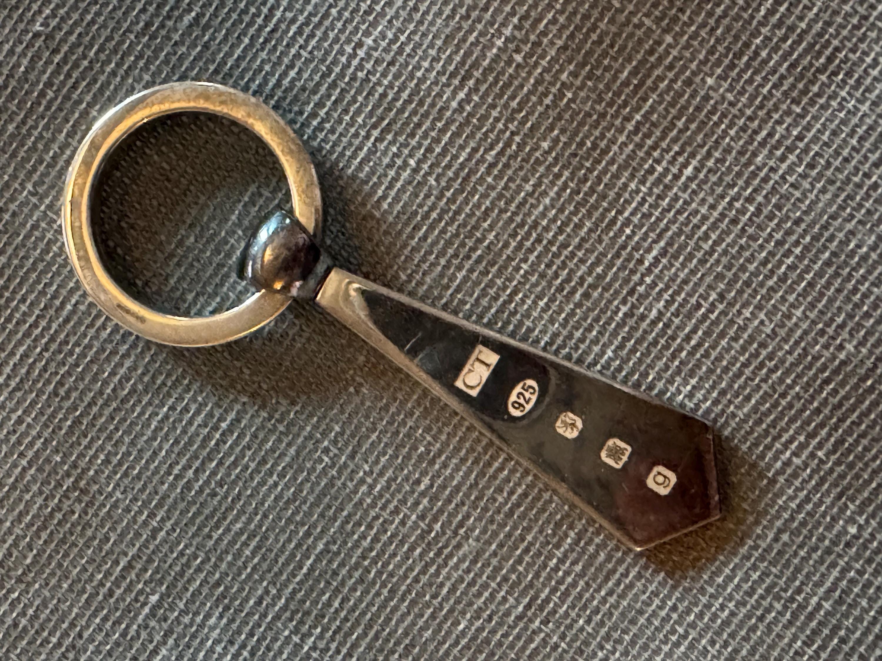 Charles Tyrwhitt hallmarked sterling silver novelty tie keyring , 28.3 grams