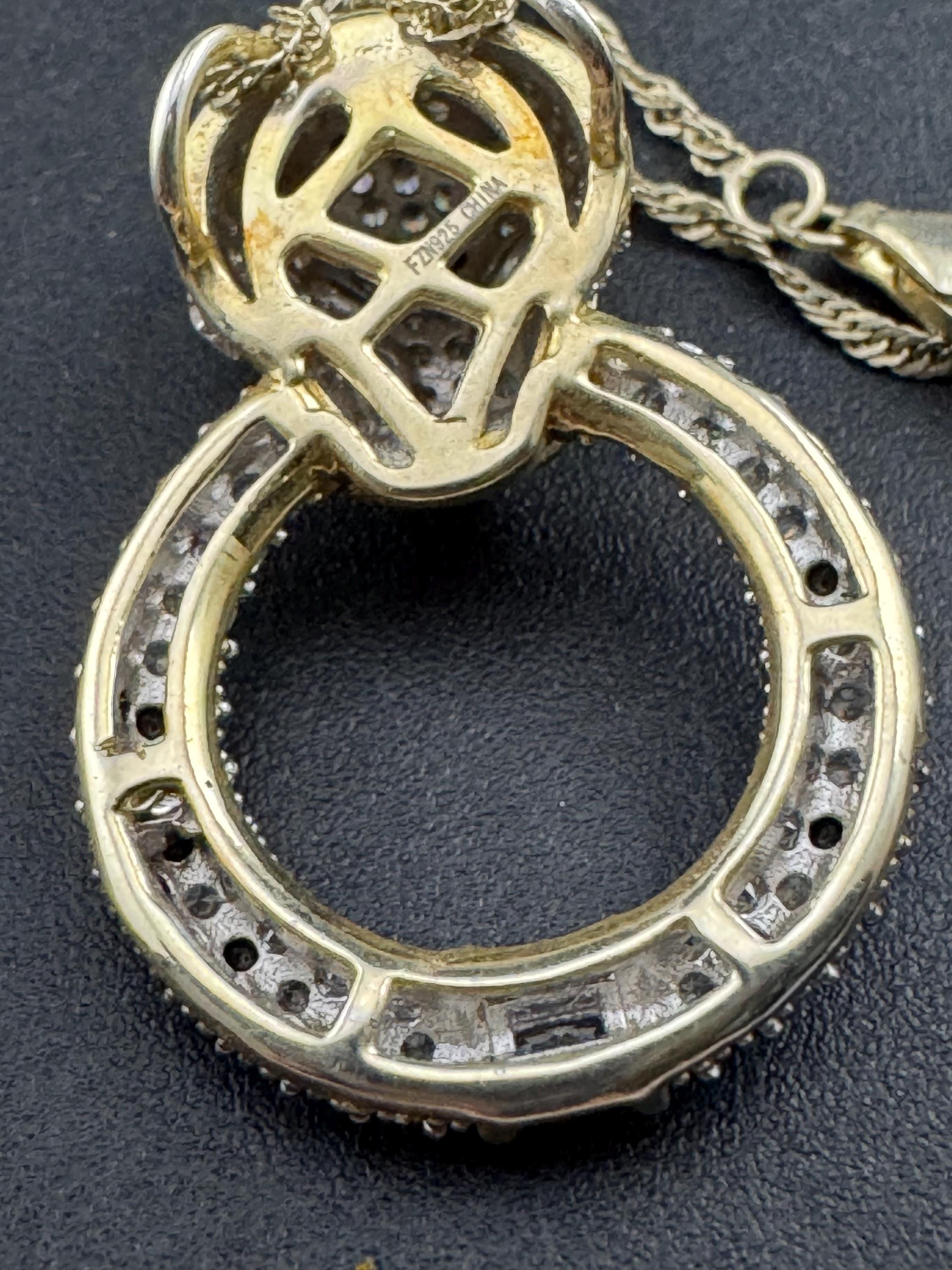 CZ Leopard Pendant Necklace – Gold on 925 Sterling Silver, 44cm