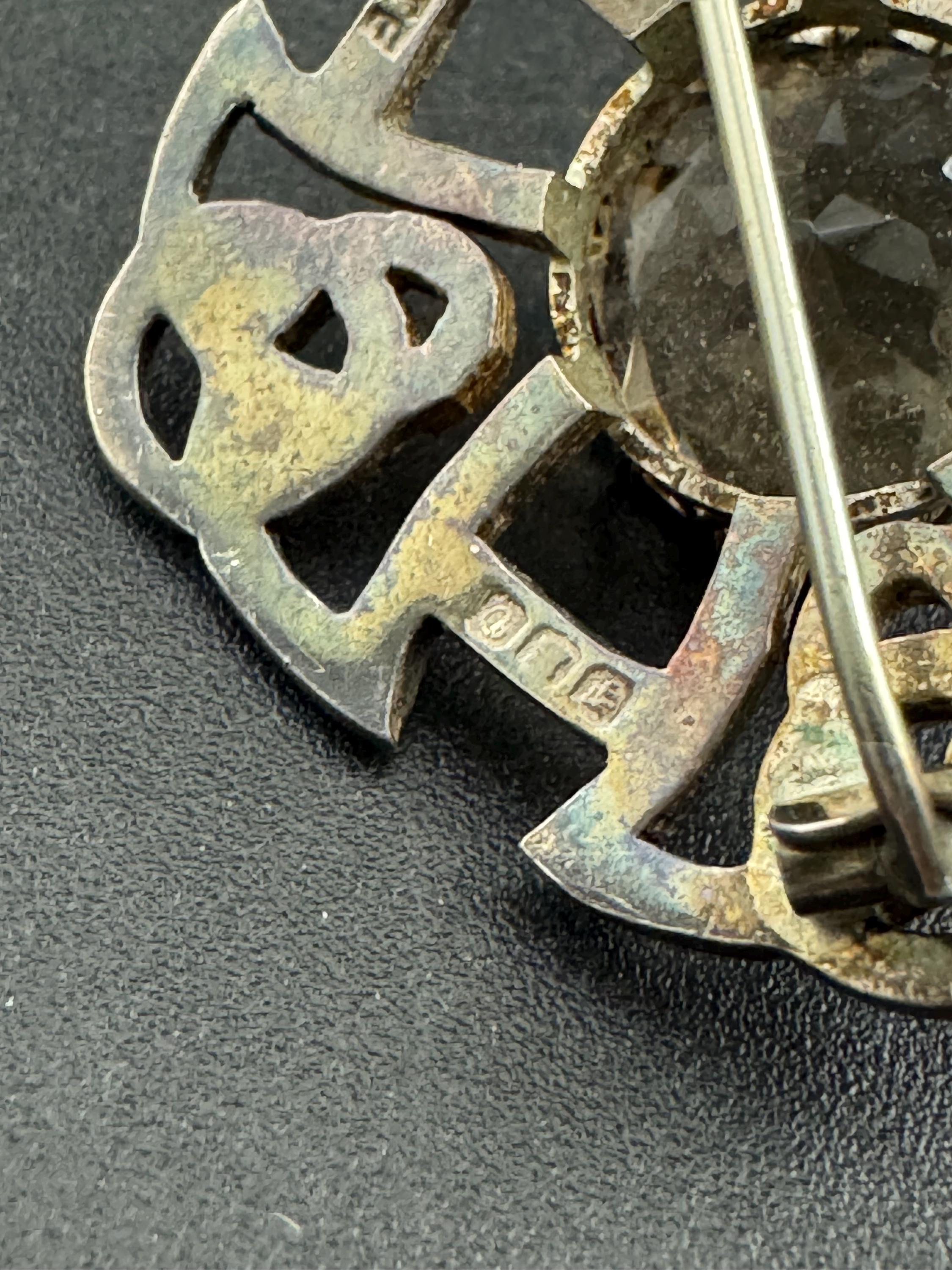 HE Smokey quartz gemstone sterling silver scottish celtic brooch, Thomas Kerr Ebbutt  1978