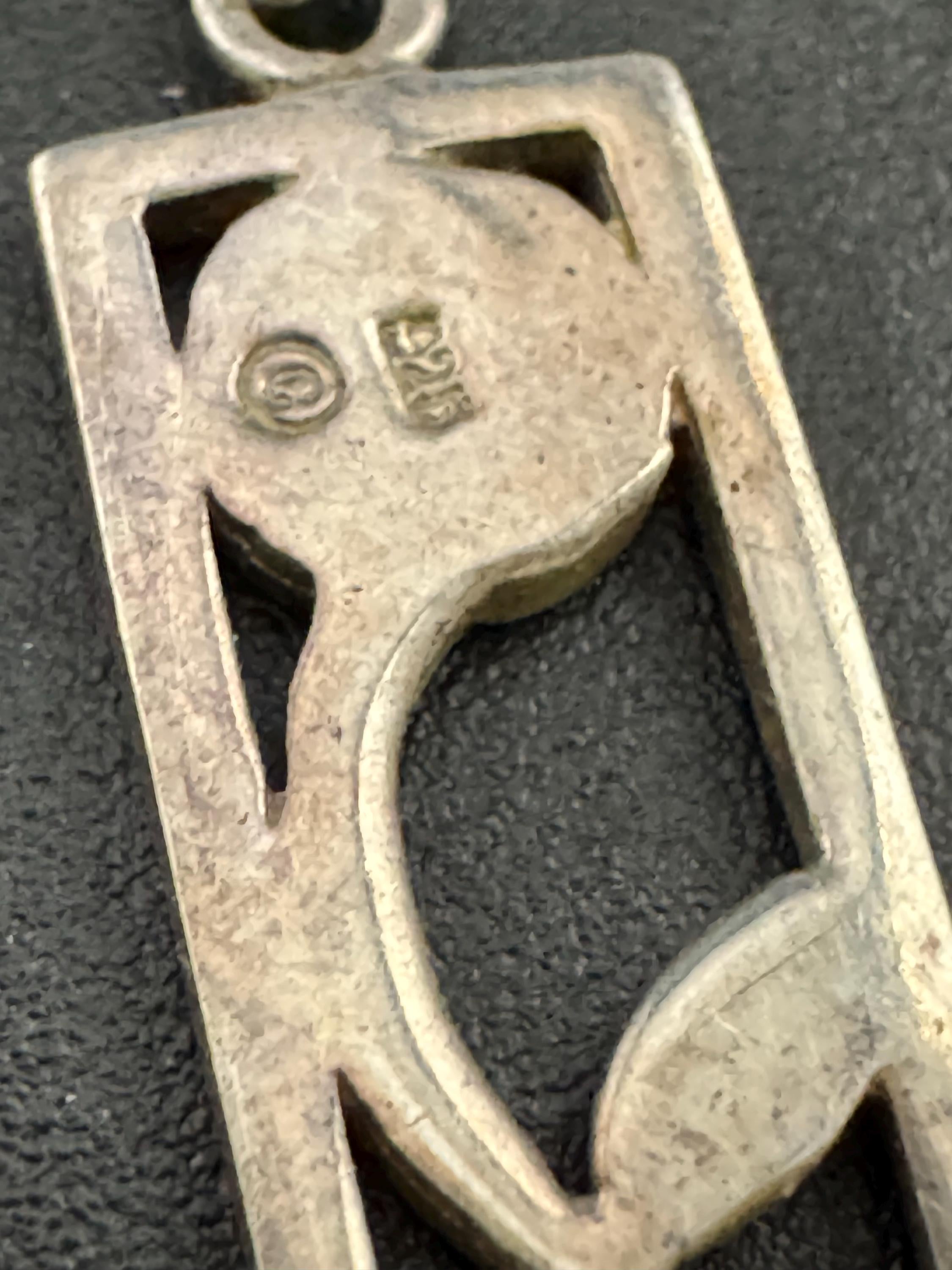 Vintage Sterling Silver drop Earrings, Art nouveau openwork 925