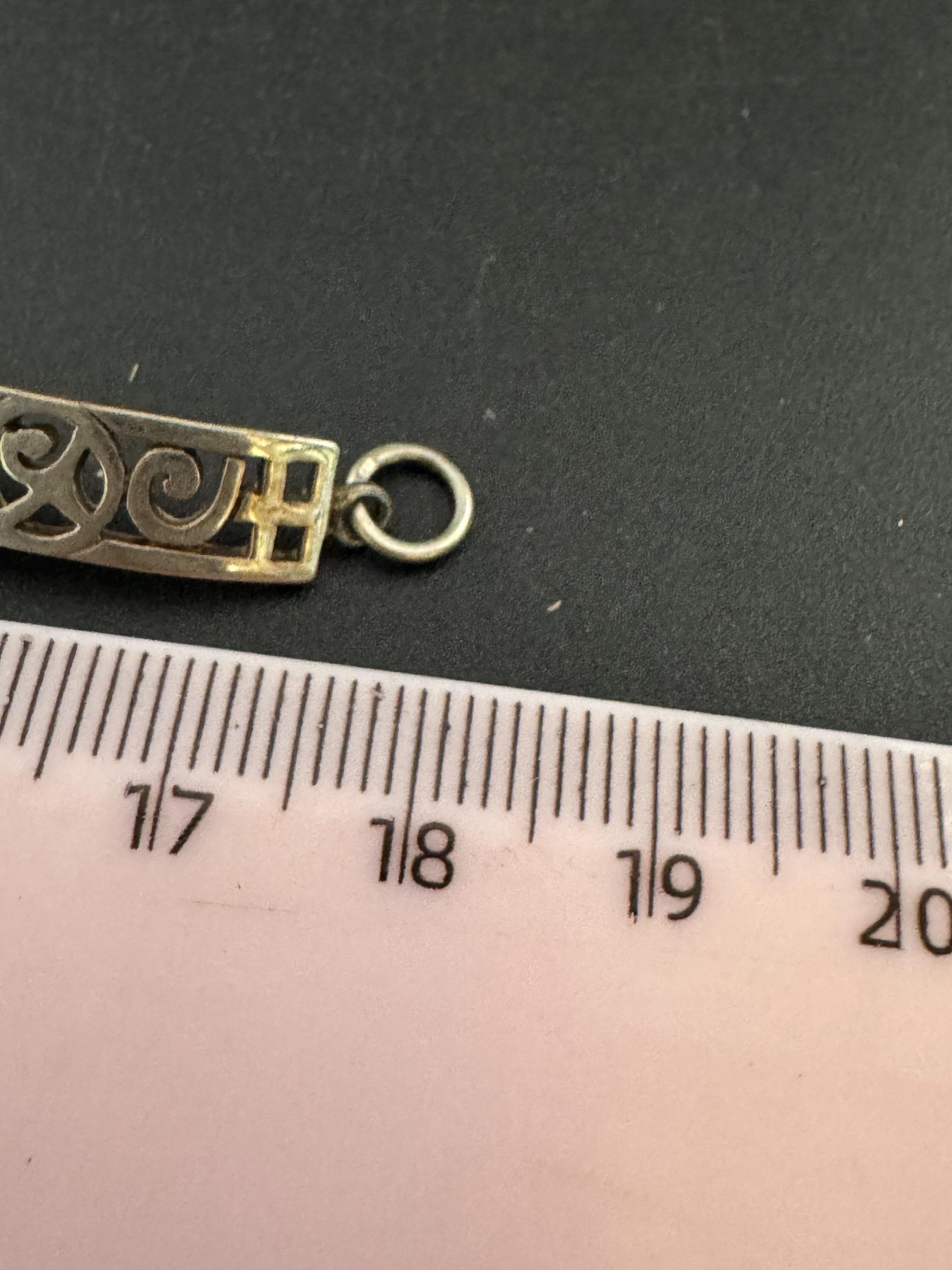 Vintage 925 Silver chain link bracelet, Rennie Mackintosh style 18cm