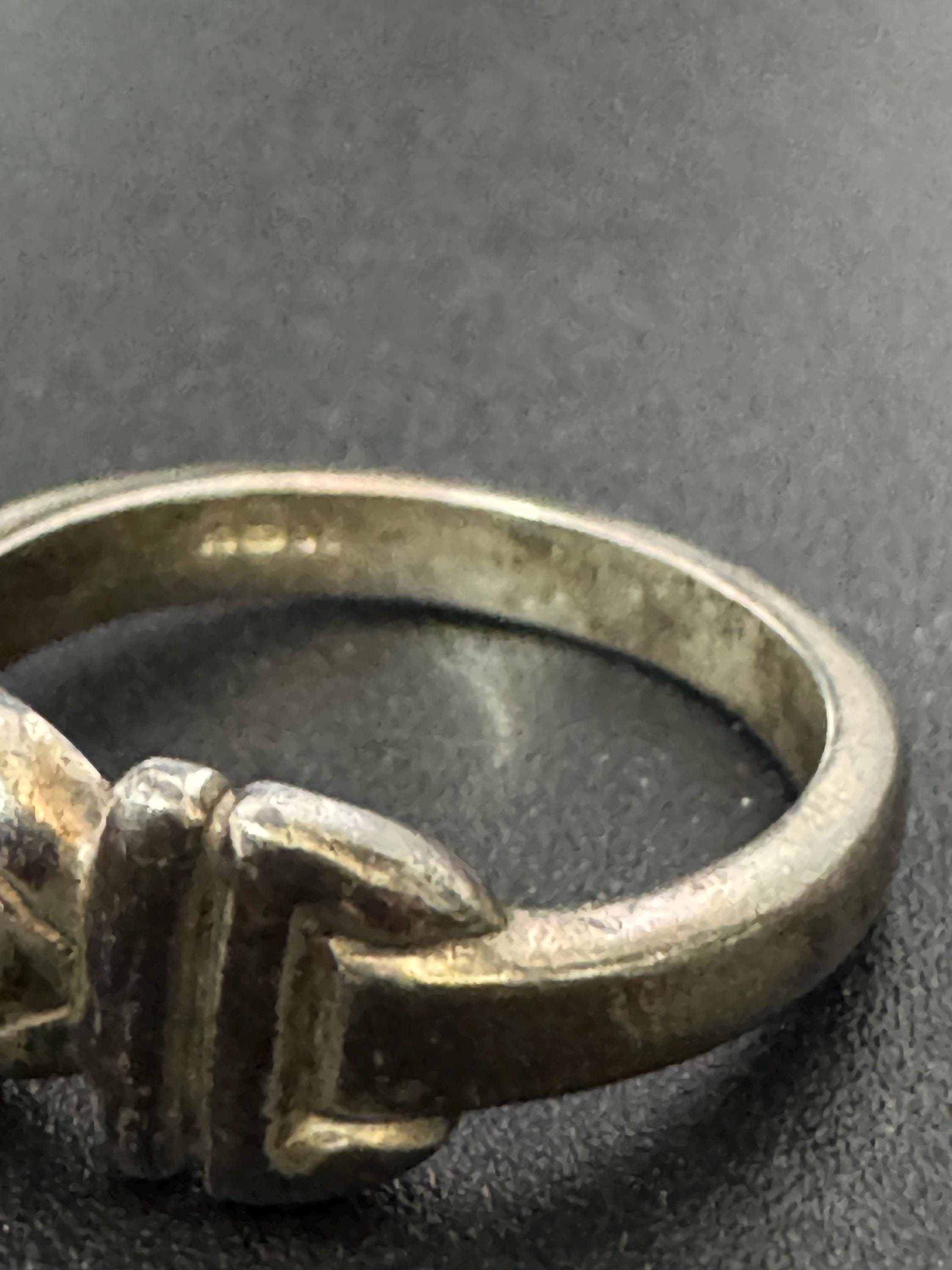 925 Silver Art Nouveau ring, Rennie Macintosh style size M.5